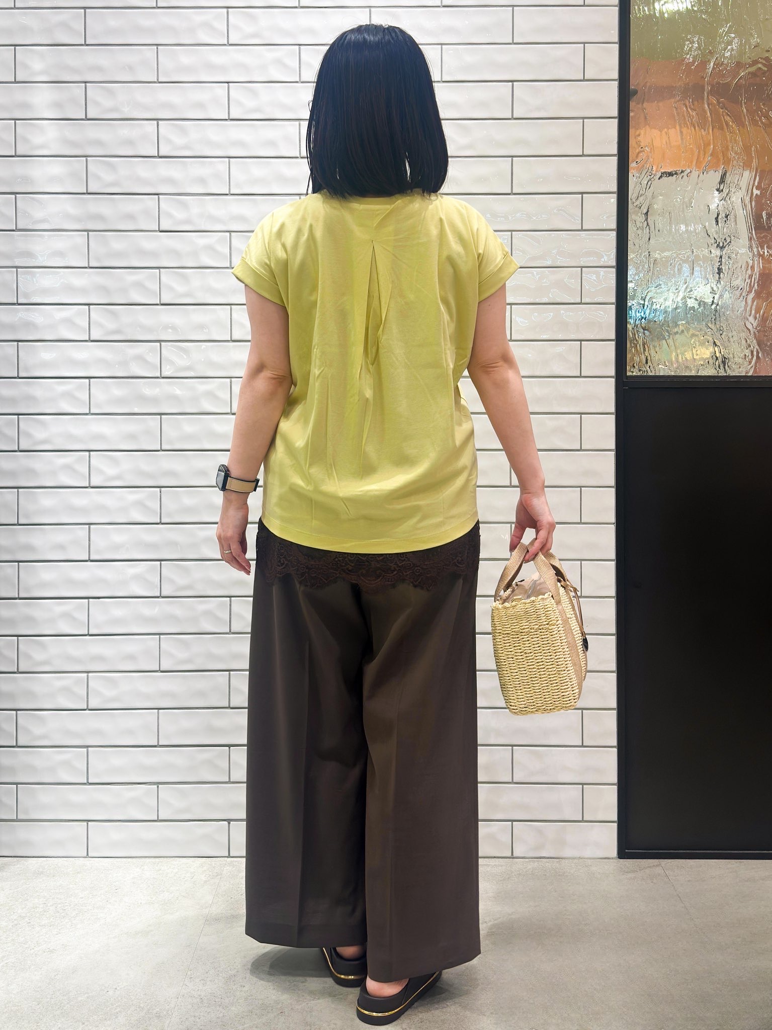 Minさんの「OPAQUE.CLIP｜【接触冷感／UV】ワンポイント刺繍Tシャツ《7col／XS~3L／洗濯機OK》」を使ったコーディネート