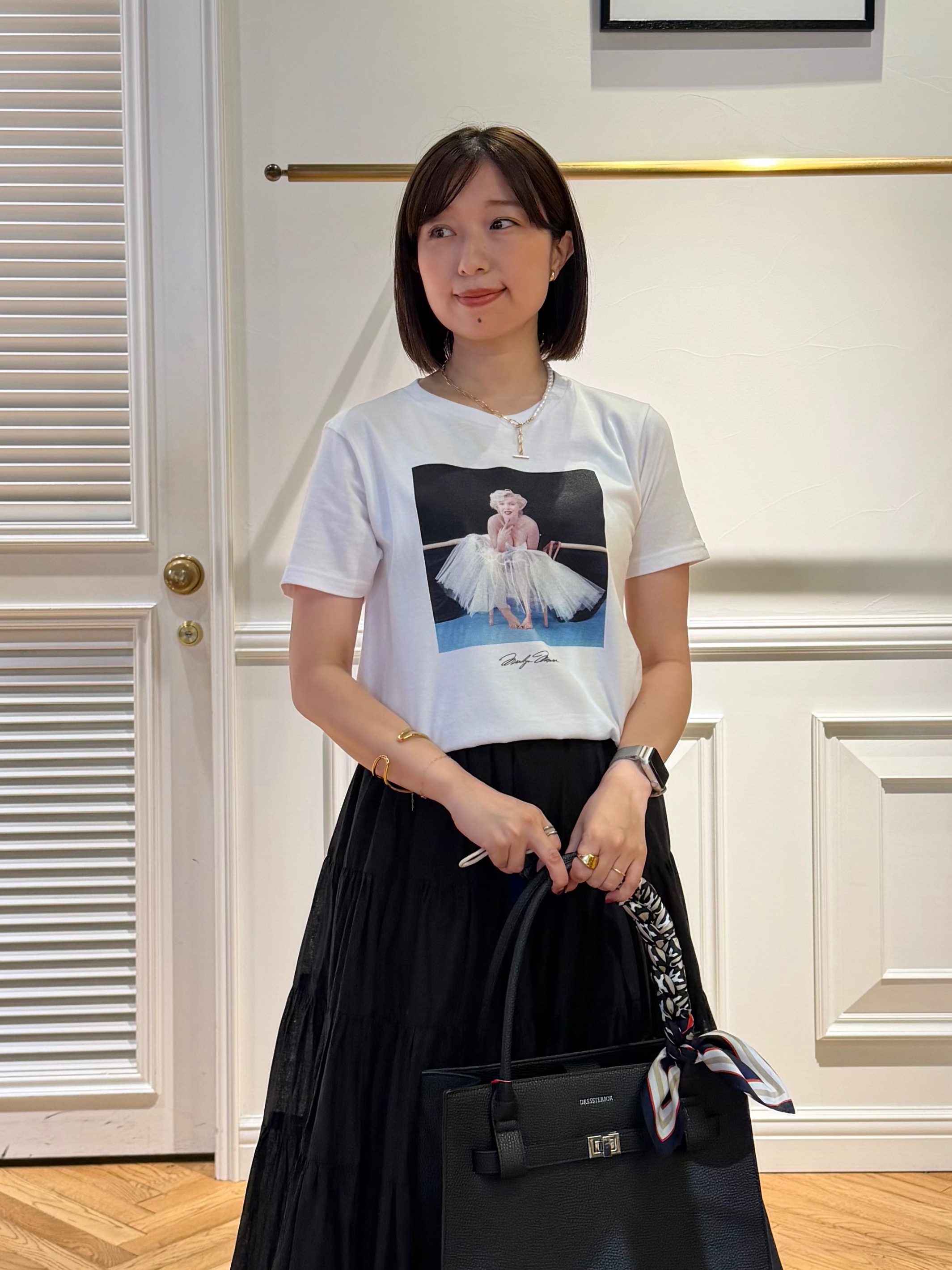 つじ まこさんの「DRESSTERIOR｜【別注】マリリンモンロー/アートフォトT」を使ったコーディネート