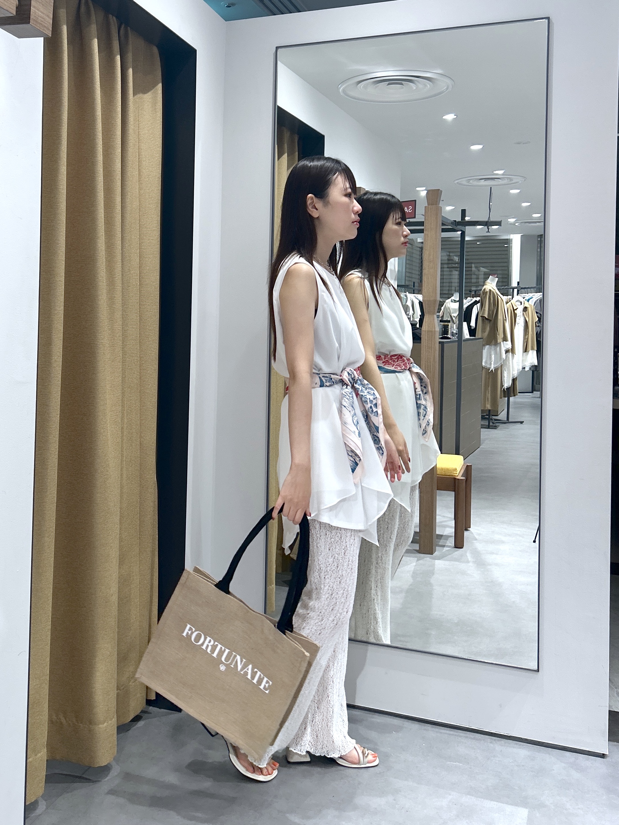 Renoさんの「INDIVI｜ドッキングチュニックカットソー」を使ったコーディネート