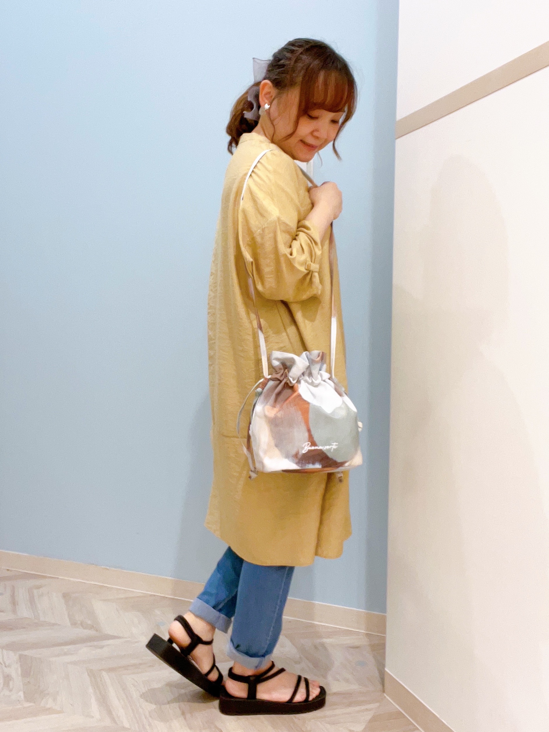kitaさんの「SHOO･LA･RUE｜【S-LL/洗濯後しわになりにくい】ゆるっと体型カバー 7分袖コクーンチュニック」を使ったコーディネート