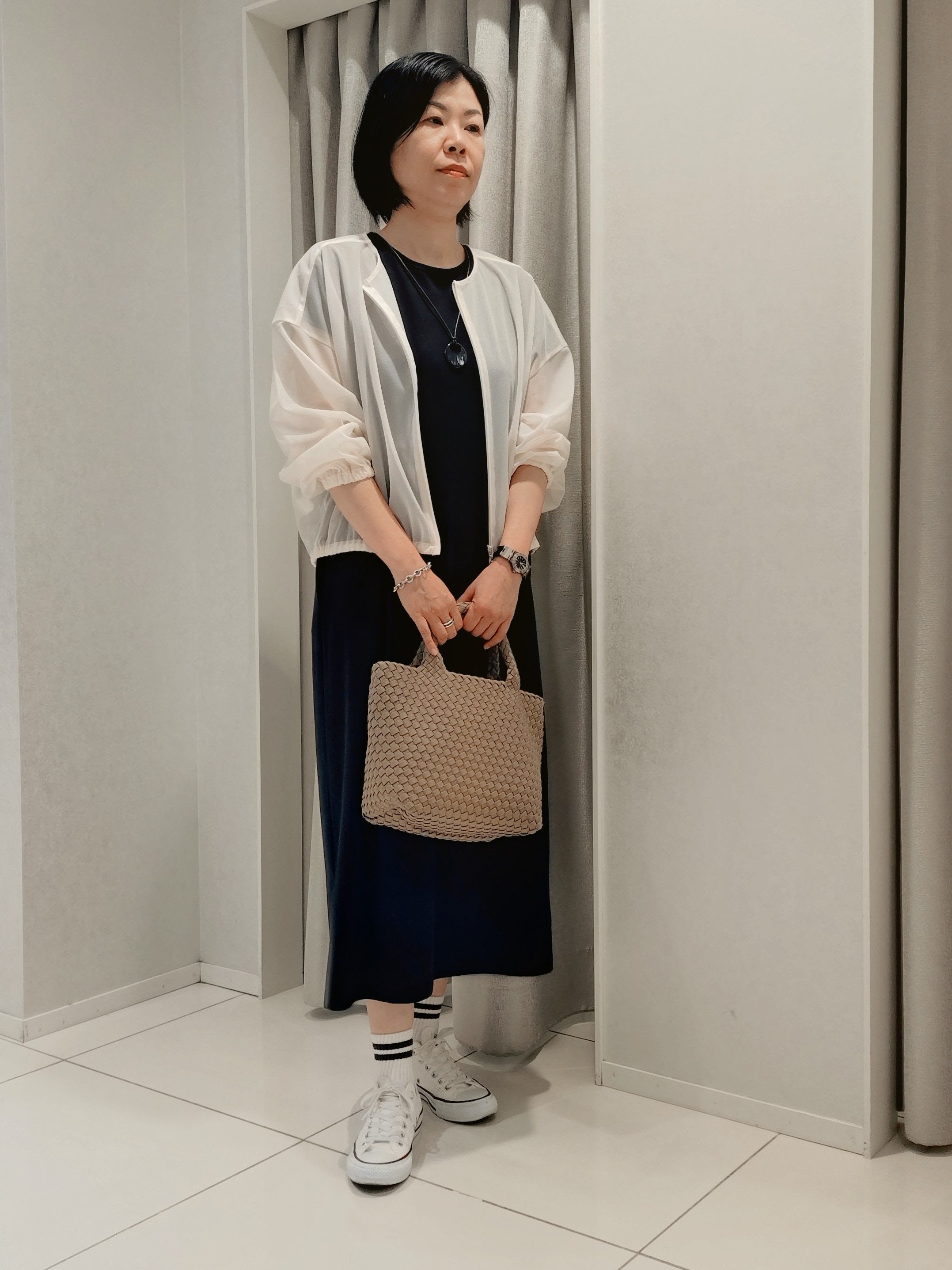 WATAさんの「UNTITLED｜【秋羽織り/ジップ】トリコットシアーブラウス」を使ったコーディネート