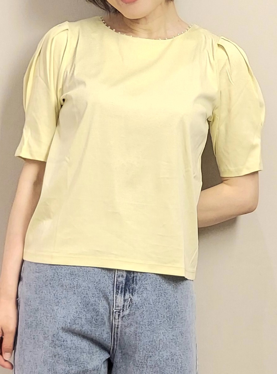 MAKIさんの「index｜【接触冷感／UVケア】パール調ネックタックスリーブトップス《洗濯機OK／6col》」を使ったコーディネート