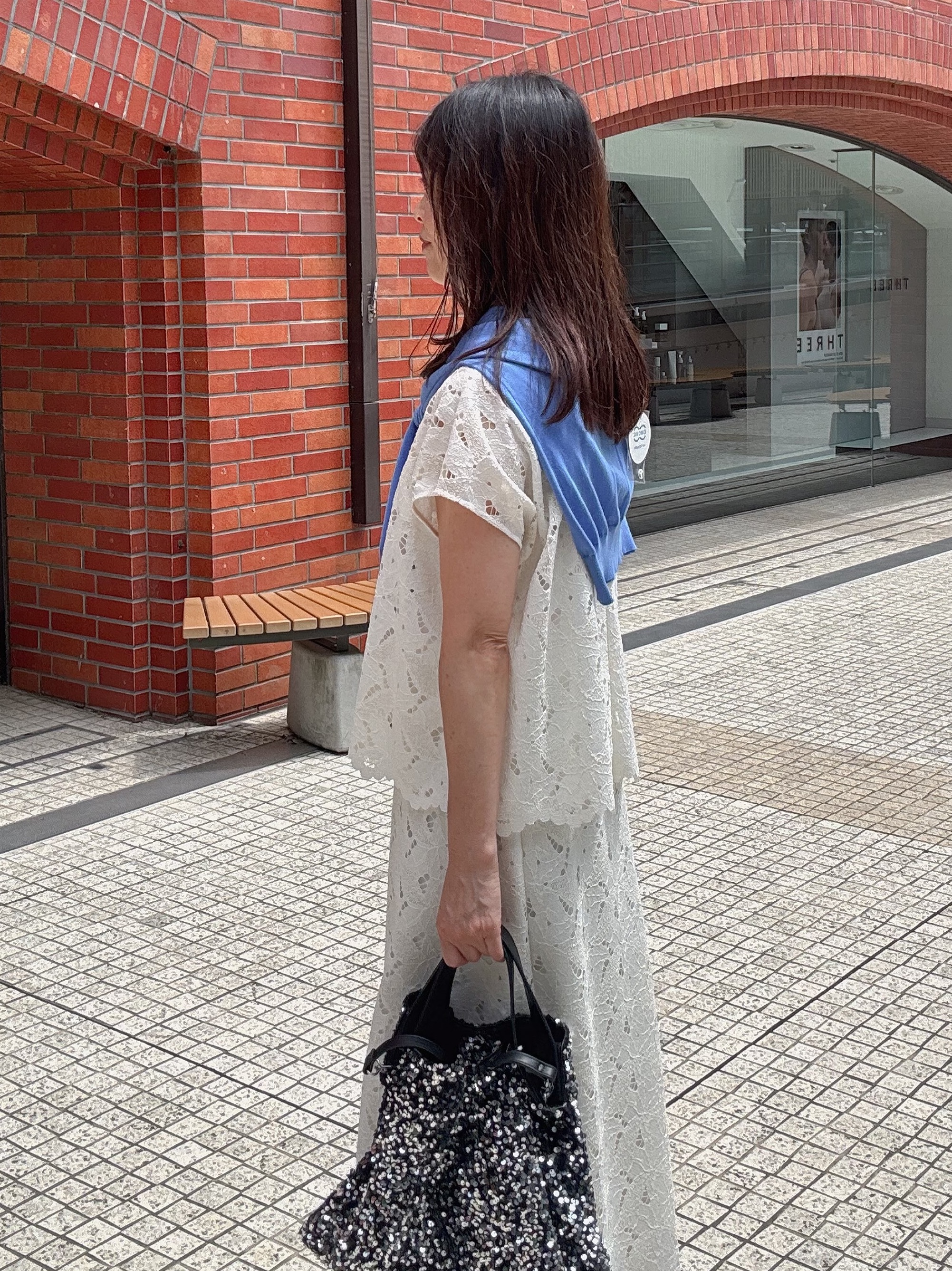 makiさんの「UNTITLED｜◆【9色展開/アンサンブル可】コットンクルーネックカーディガン」を使ったコーディネート