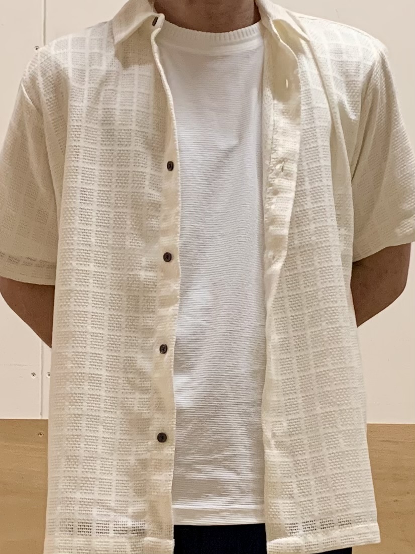 MATUさんの「THE SHOP TK｜【洗濯機OK】格子柄メッシュ半袖シャツ」を使ったコーディネート