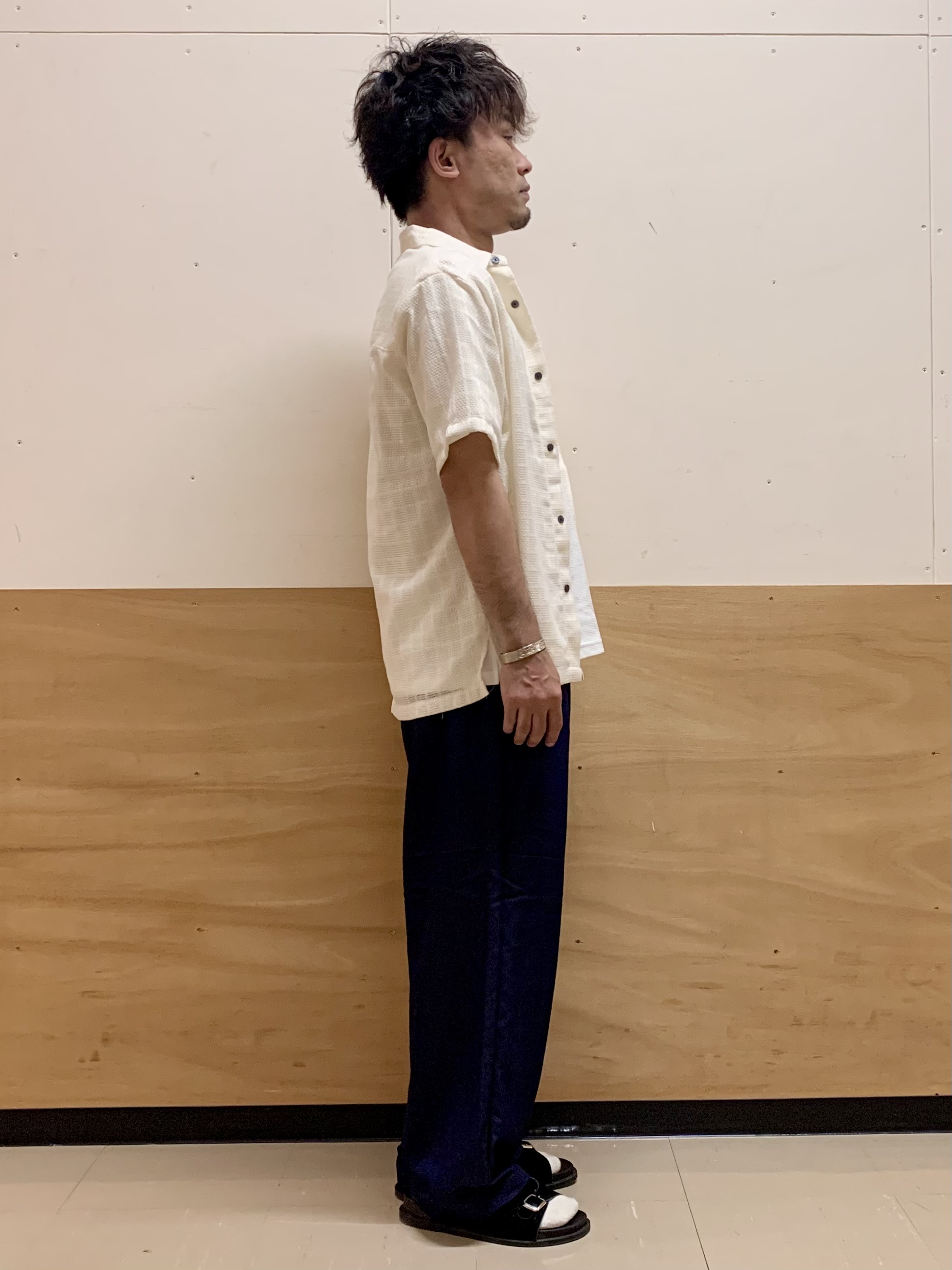MATUさんの「THE SHOP TK｜【洗濯機OK】格子柄メッシュ半袖シャツ」を使ったコーディネート