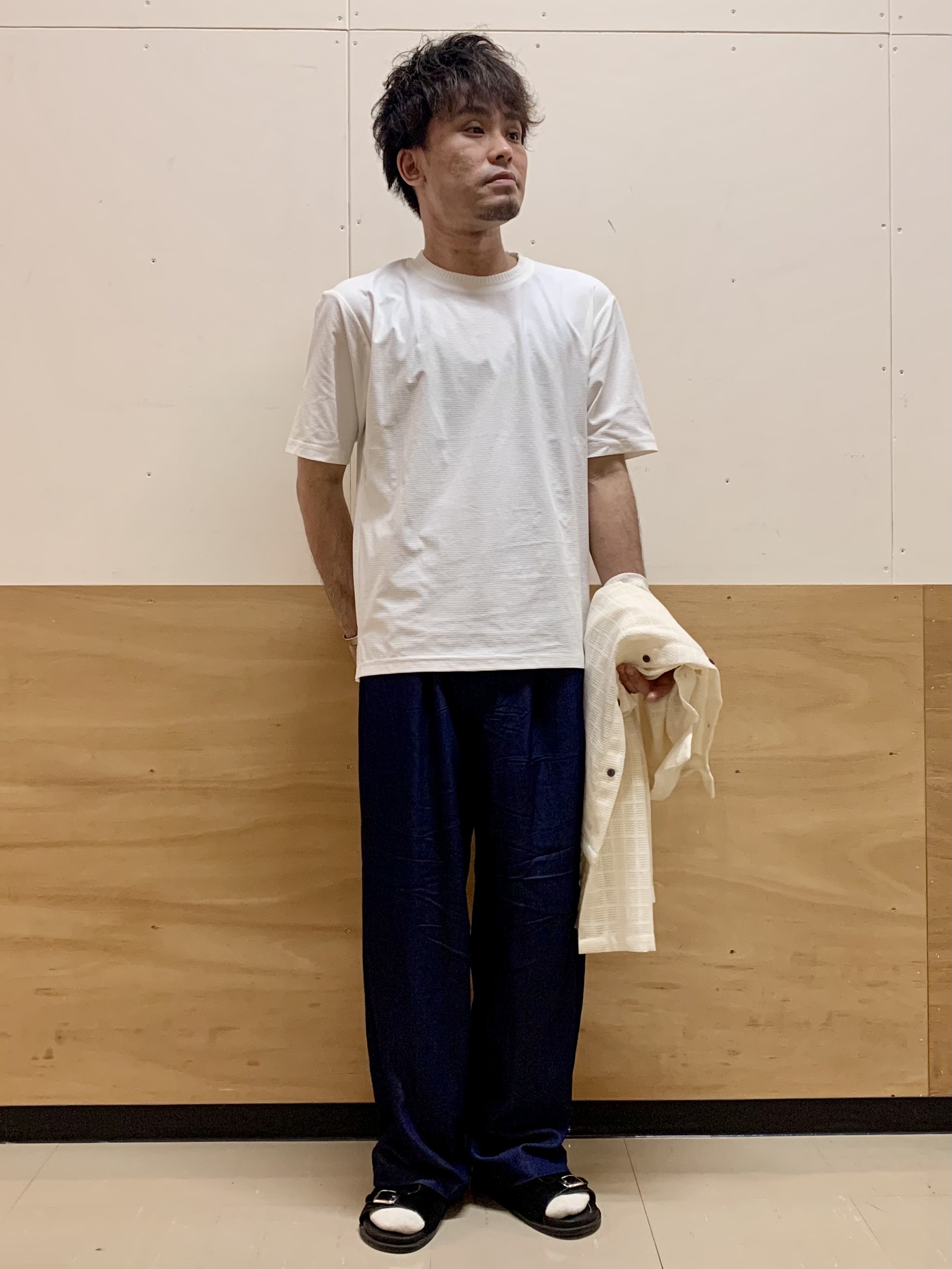 MATUさんの「THE SHOP TK｜【洗濯機OK】格子柄メッシュ半袖シャツ」を使ったコーディネート
