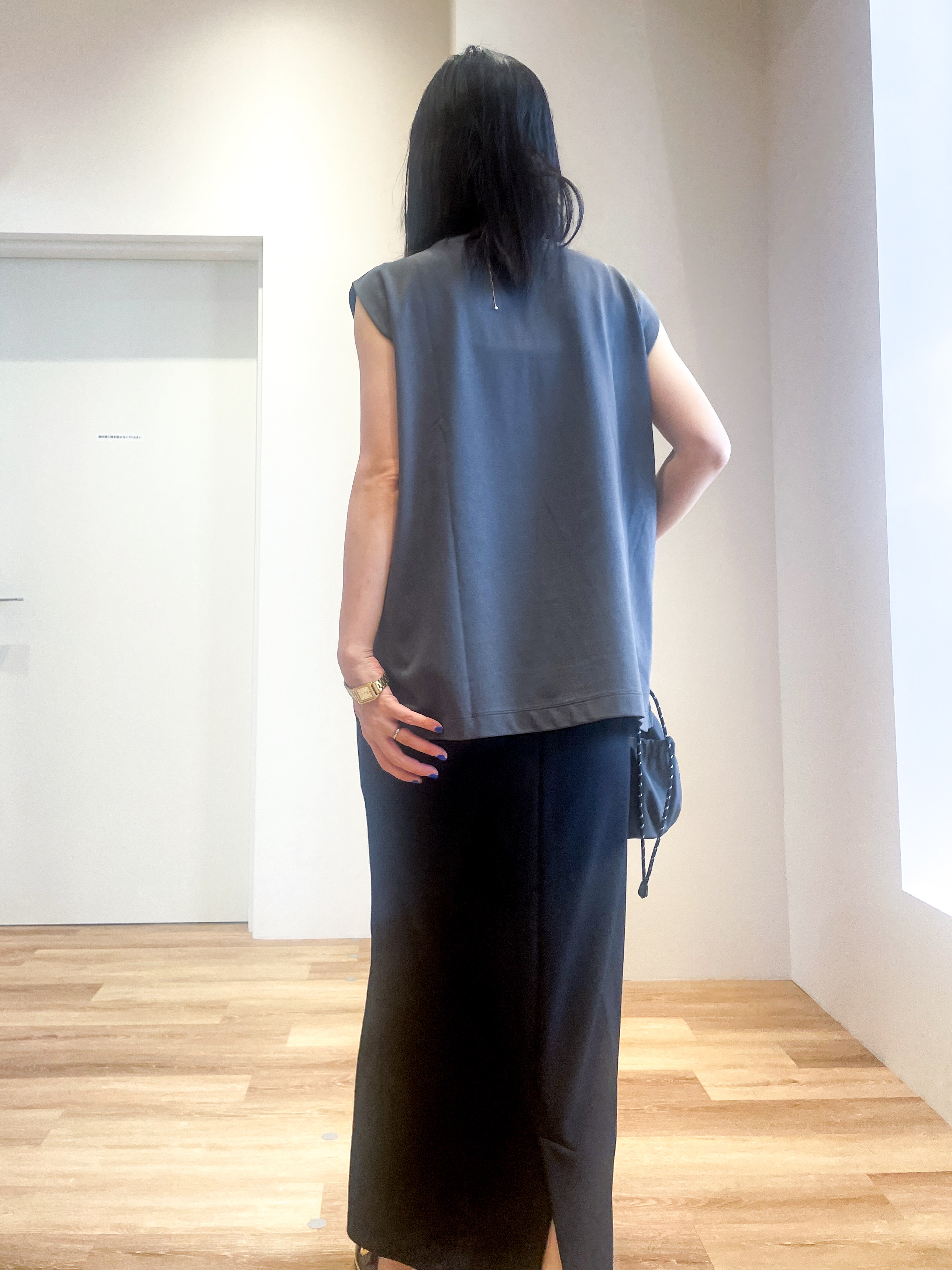 あいさんの「OPAQUE.CLIP｜【UV／接触冷感】スーパーアイス ノースリーブカットソー《洗濯機OK》」を使ったコーディネート