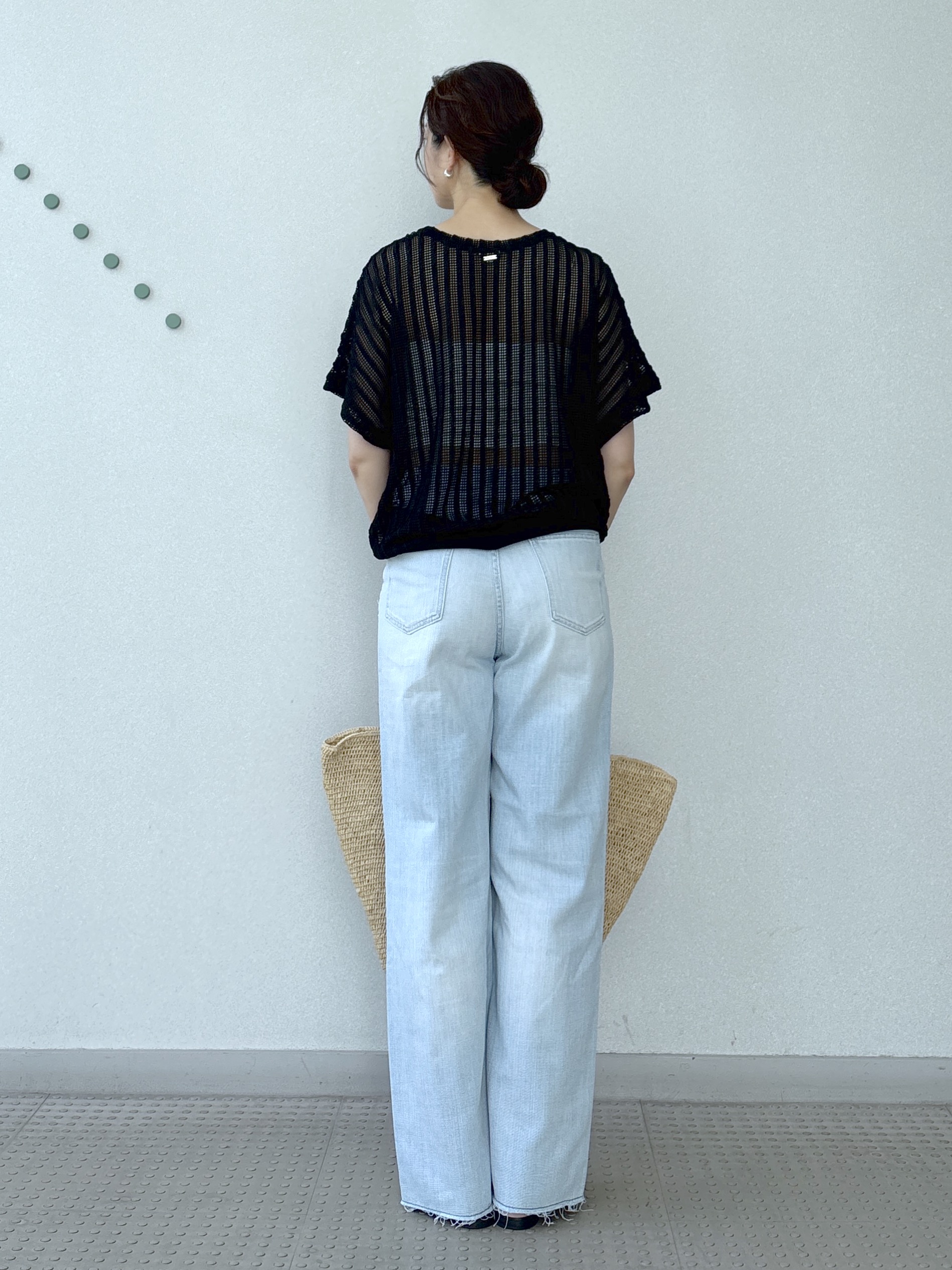 saitoさんの「DRESSTERIOR｜【体型カバー/日除け】ドルマンスリーブ シアーメッシュプルオーバー」を使ったコーディネート