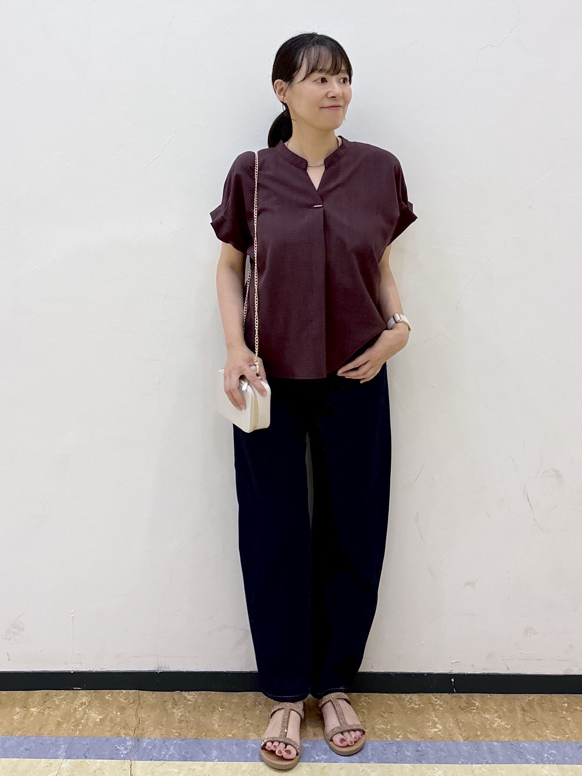 akariさんの「index｜【接触冷感／吸水速乾】タックスキッパーブラウス《防シワ／イージーアイロン／洗濯機OK／9col》」を使ったコーディネート