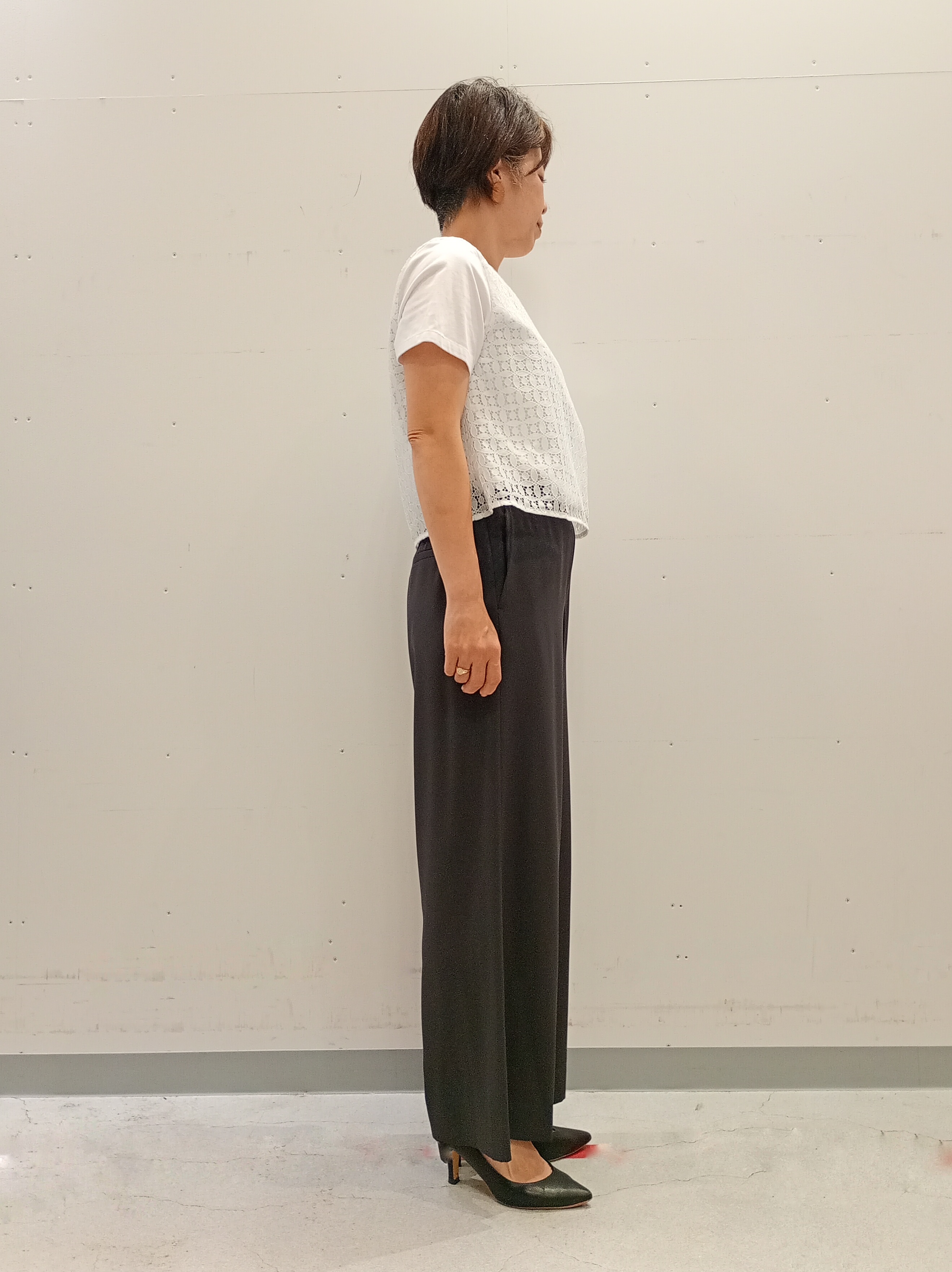 Kさんの「INDIVI｜【洗える】レイヤード風レースコンビTシャツ」を使ったコーディネート