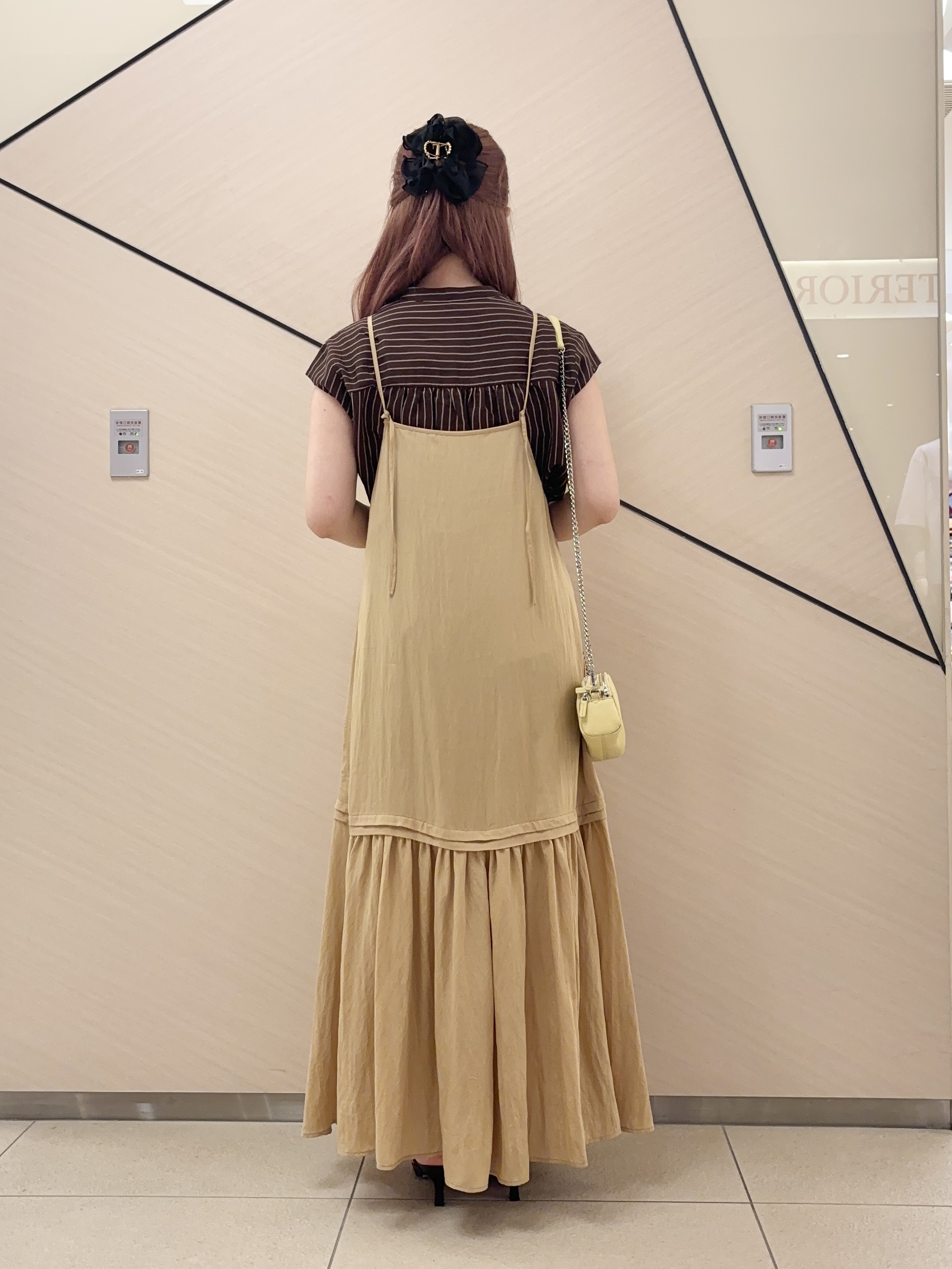 Rinaさんの「DRESSTERIOR｜【ウォッシャブル】ワッシャーボリュームフレアキャミワンピース」を使ったコーディネート