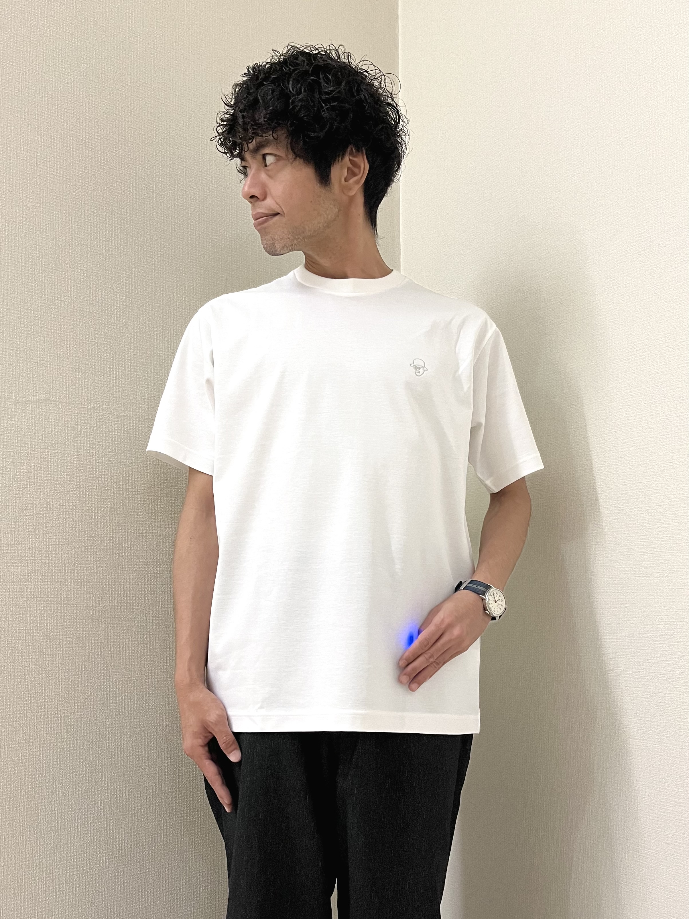 URAさんの「TAKEO KIKUCHI｜【BOWLER HAT LABEL】ビリケンさんプリント 半袖シャツ」を使ったコーディネート