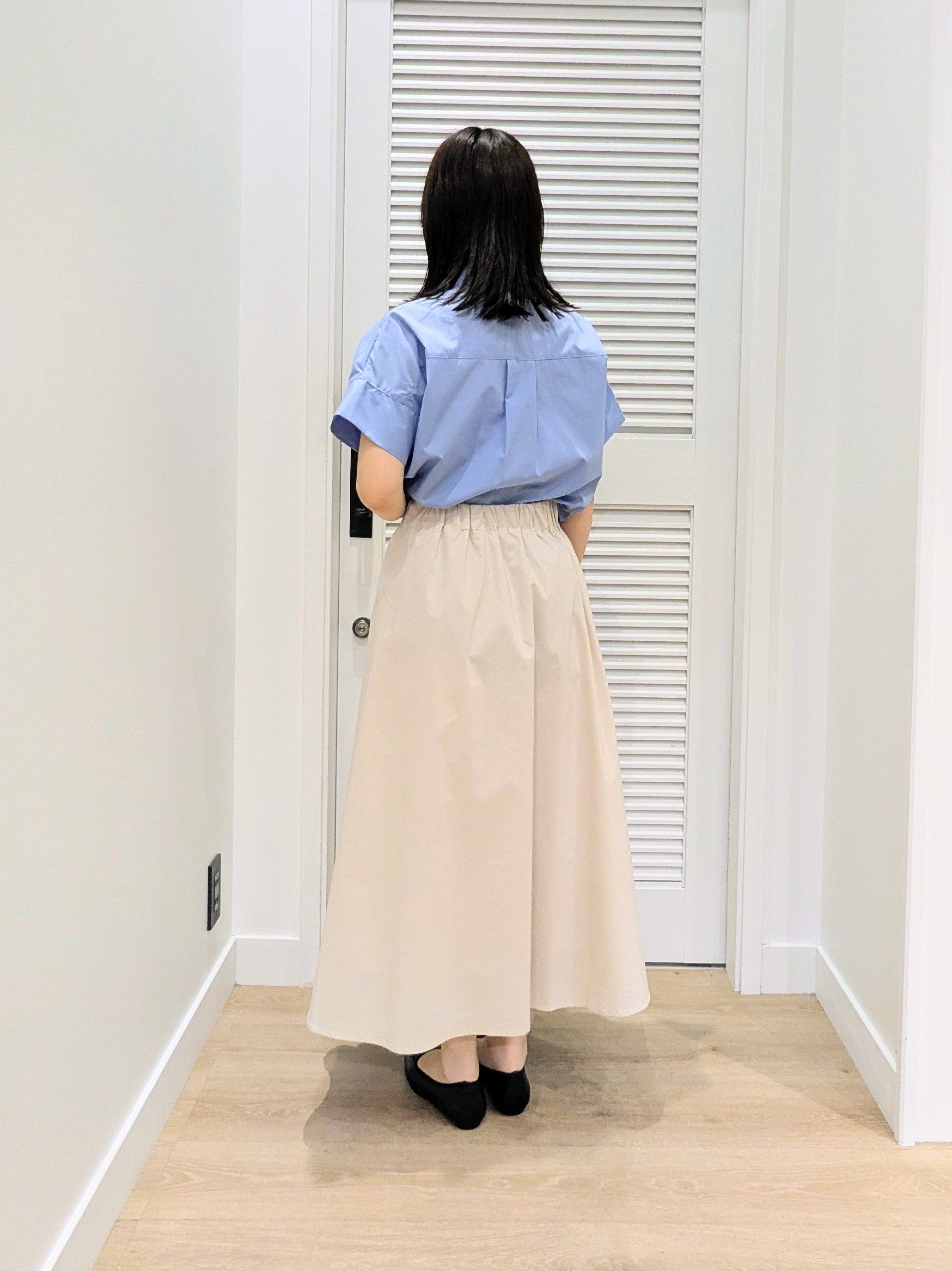 enさんの「Dessin｜ストライプ柄バッグコンビバケツショルダー」を使ったコーディネート