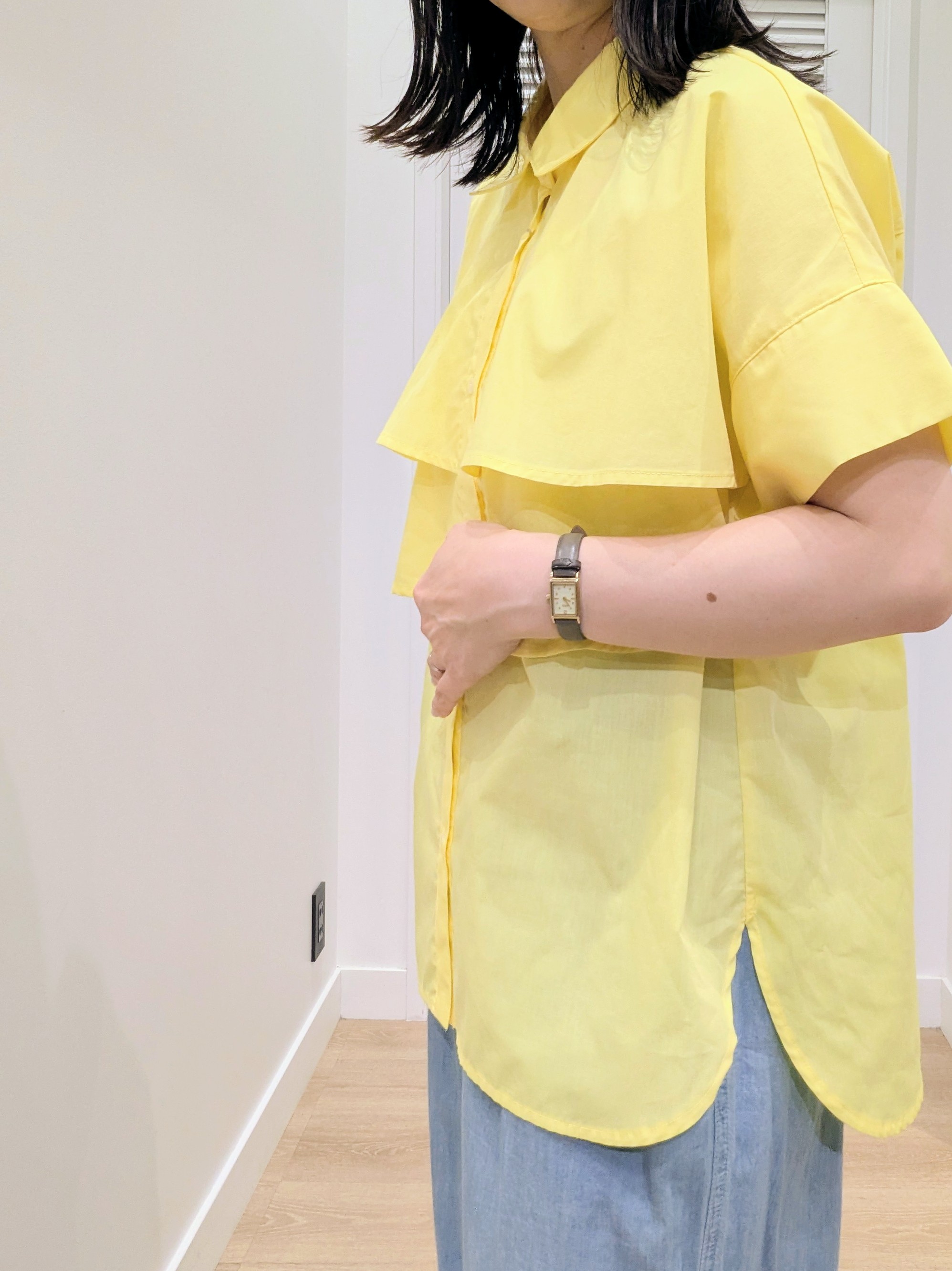 enさんの「Dessin｜ストライプ柄バッグコンビバケツショルダー」を使ったコーディネート