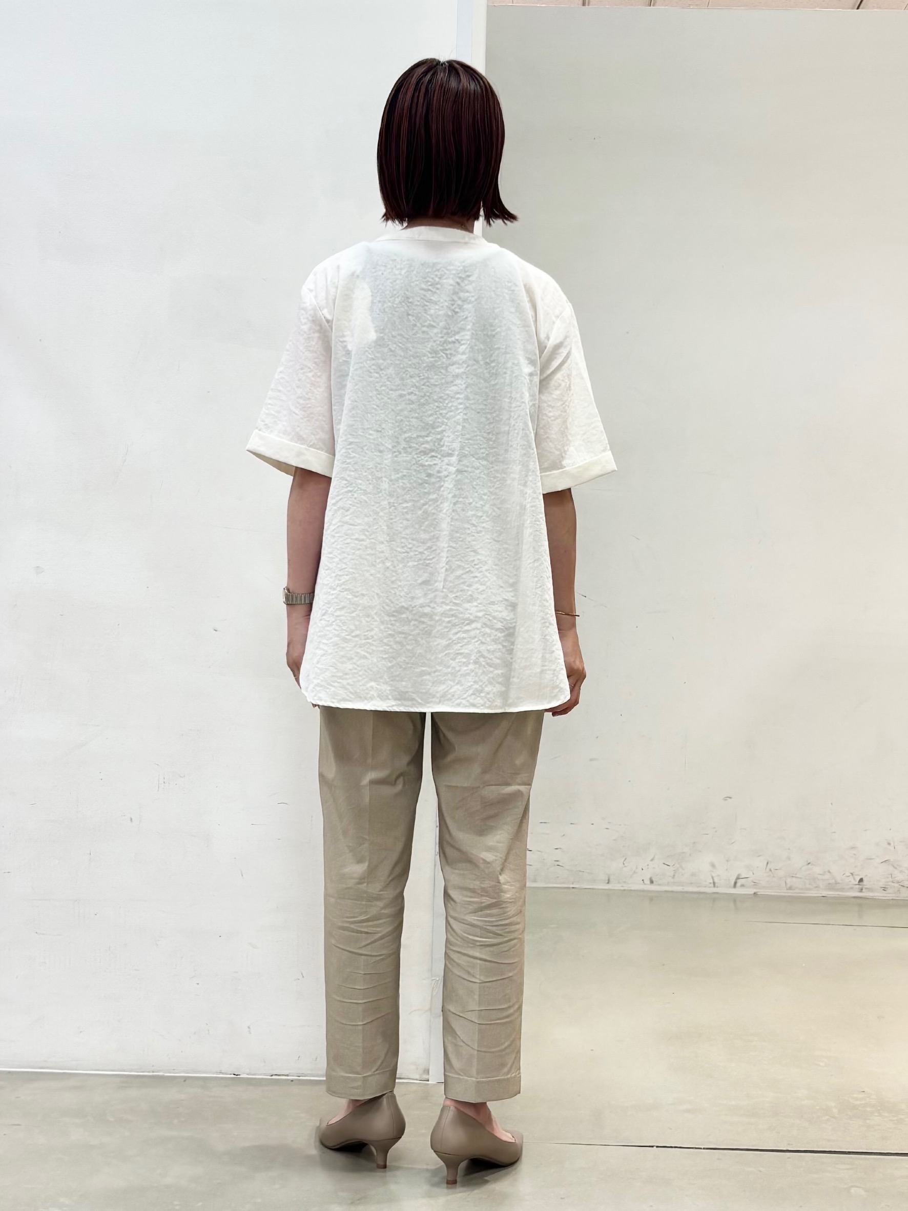 fujiさんの「THE SHOP TK｜【M-XL/秋始めにちょうどいい】細見え5分袖Wポケットシャツ」を使ったコーディネート