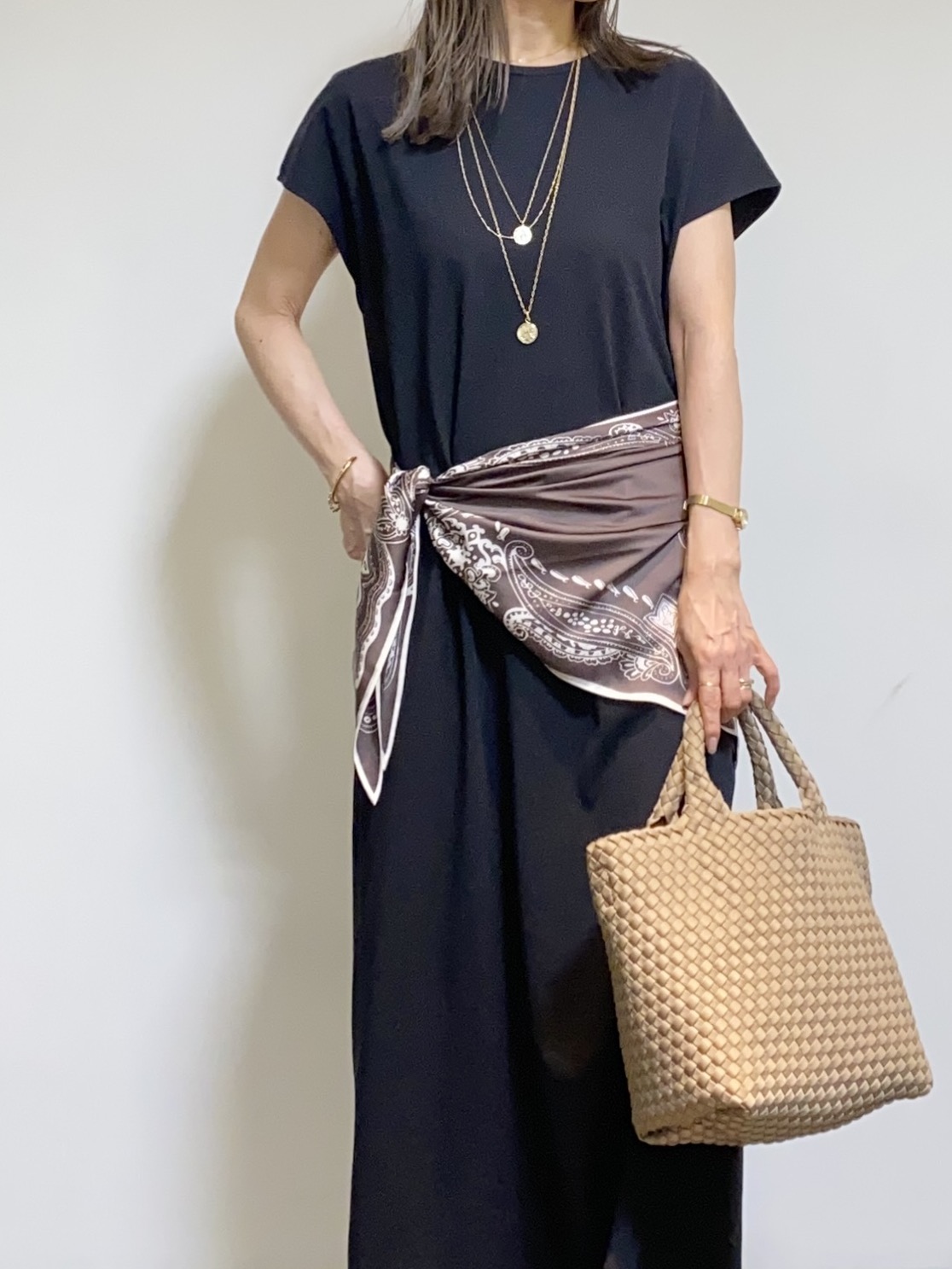 tomoさんの「UNTITLED｜【秋羽織り/ジップ】トリコットシアーブラウス」を使ったコーディネート