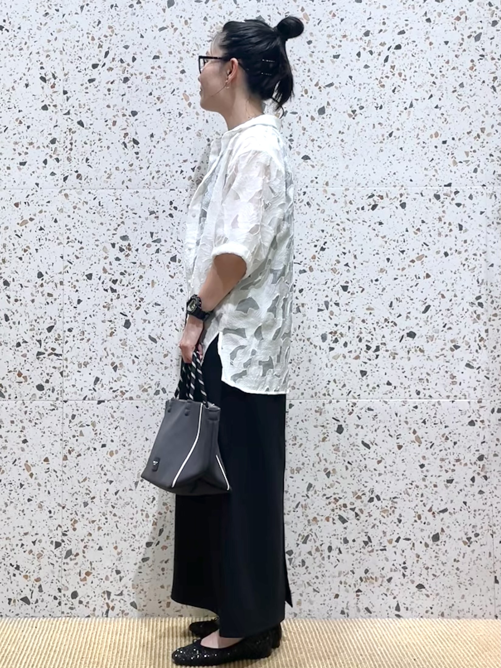 シゲリさんの「OPAQUE.CLIP｜シアージャカードシャツ【洗濯機OK】」を使ったコーディネート