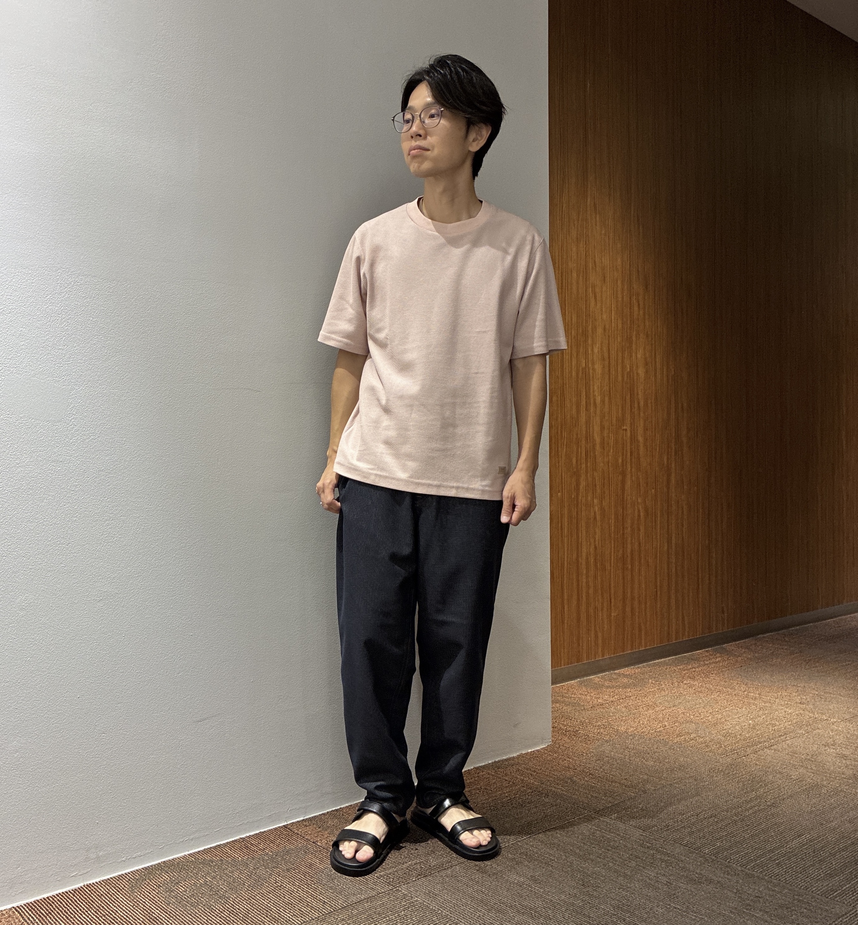 わいずみさんの「TAKEO KIKUCHI｜【接触冷感】ハイブリッド リネン 七分袖シャツ」を使ったコーディネート