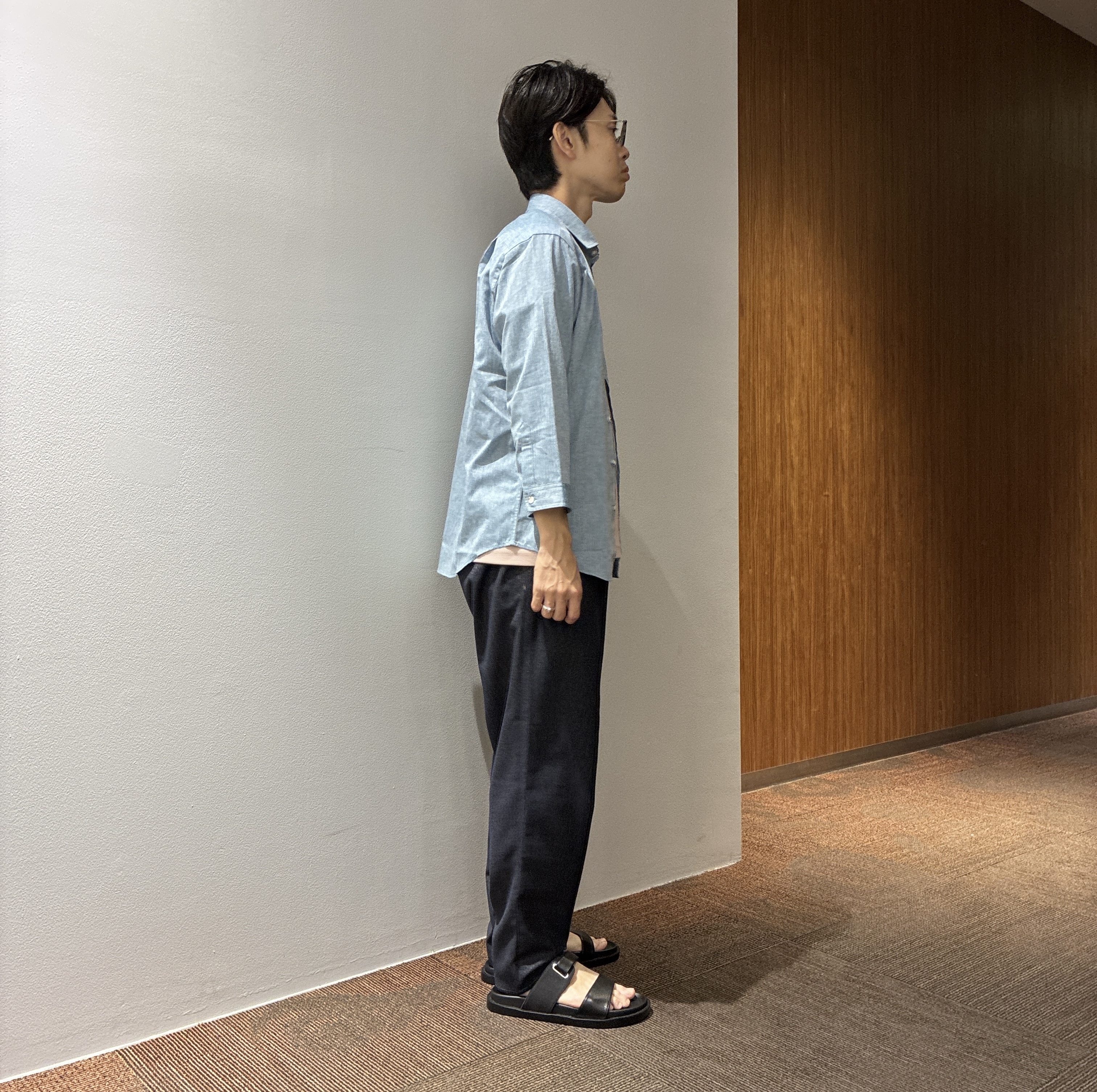 わいずみさんの「TAKEO KIKUCHI｜【接触冷感】ハイブリッド リネン 七分袖シャツ」を使ったコーディネート