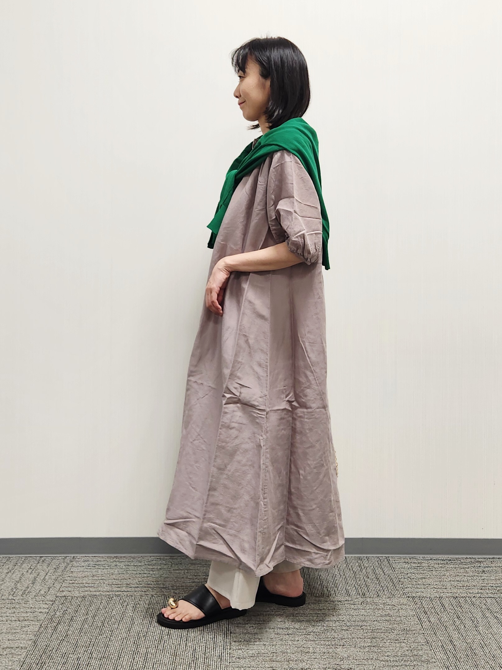 naraさんの「Dessin｜【洗える】リネン混シャツワンピース」を使ったコーディネート