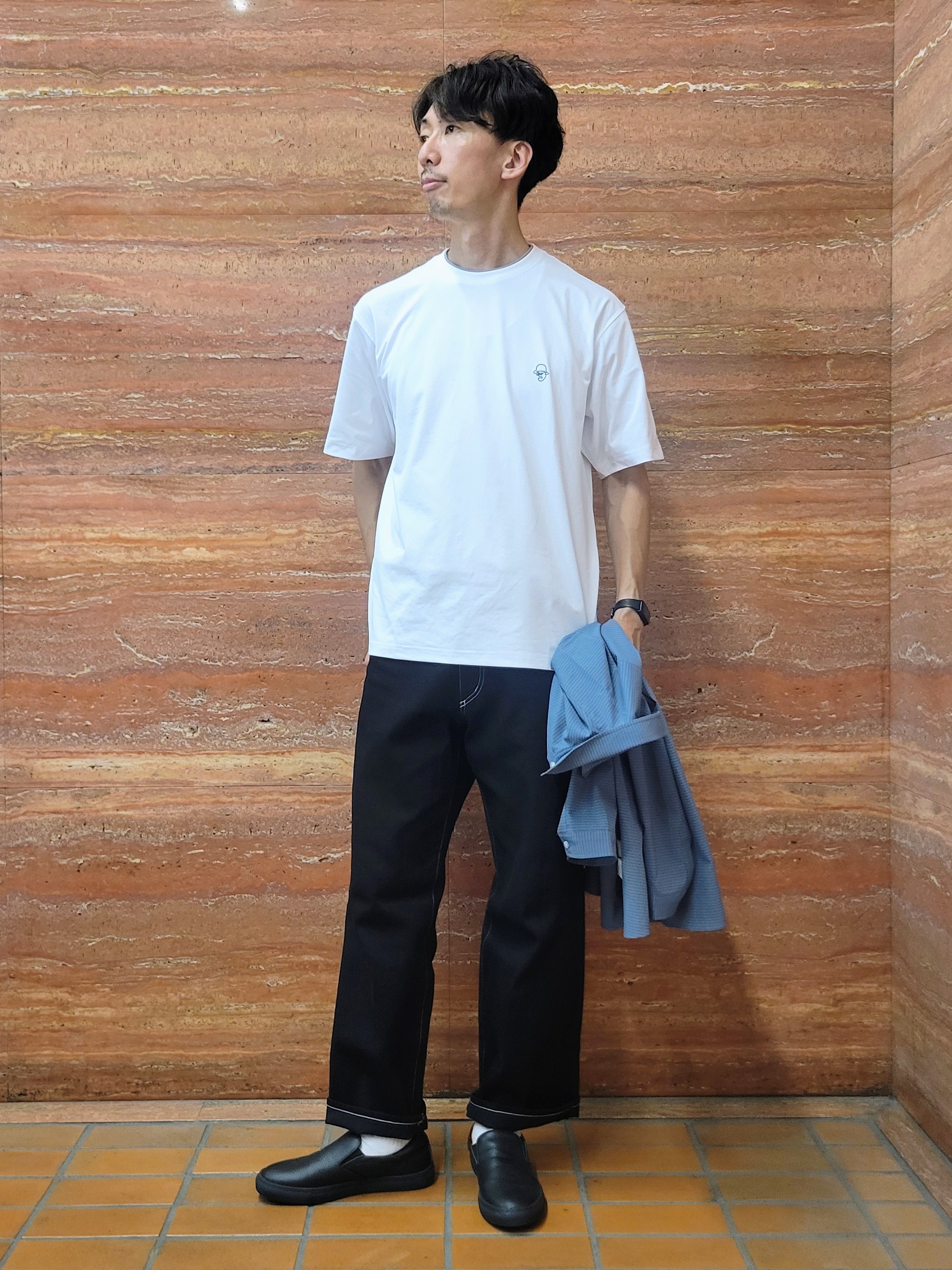 piroyaさんの「TAKEO KIKUCHI｜【日本製】DotAir（R）サッカー7分袖シャツ」を使ったコーディネート