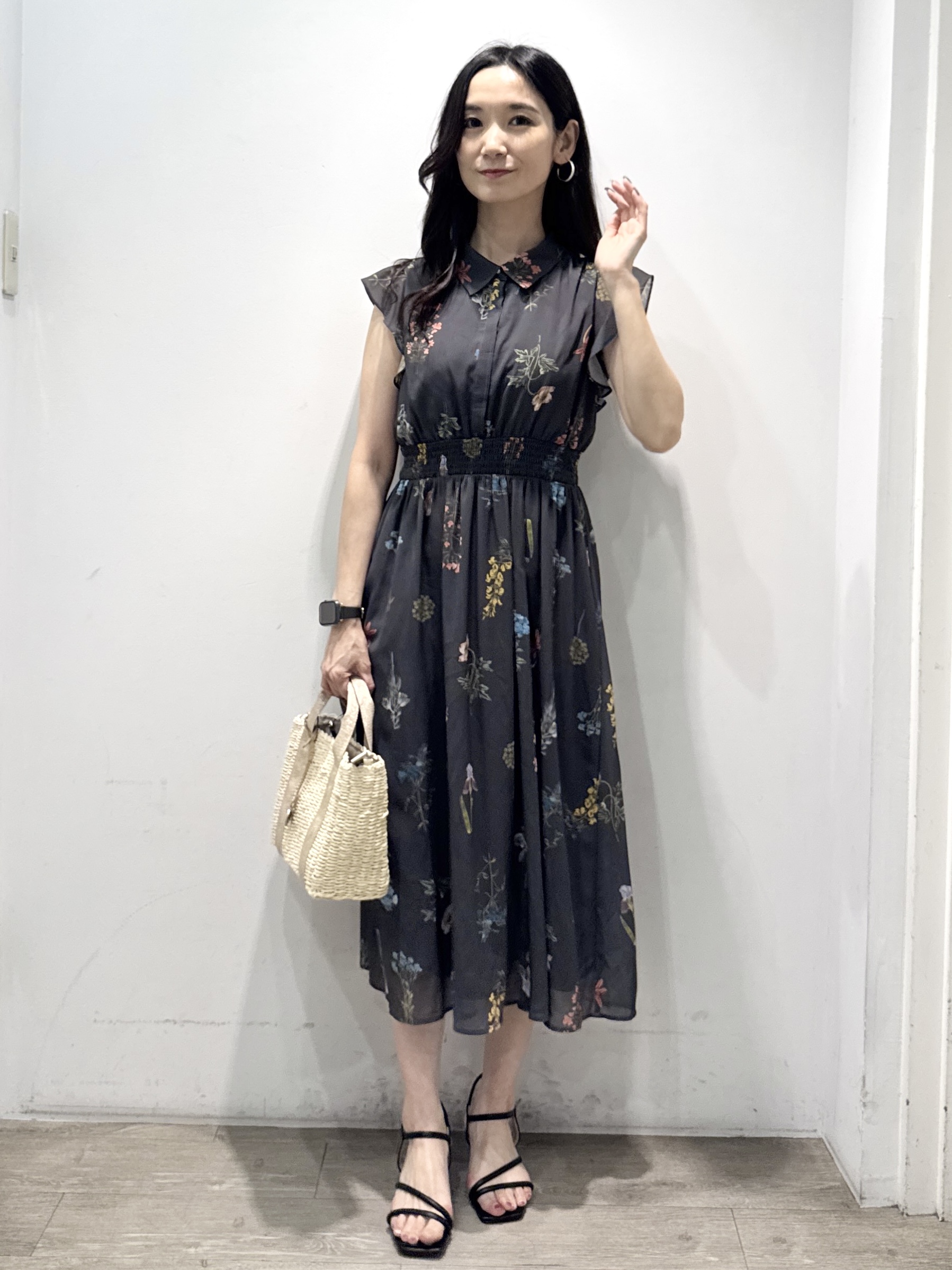 yuicciさんの「OPAQUE.CLIP｜【マツコの知らない世界で紹介】ボタニカルフレアワンピース《洗濯機OK》」を使ったコーディネート