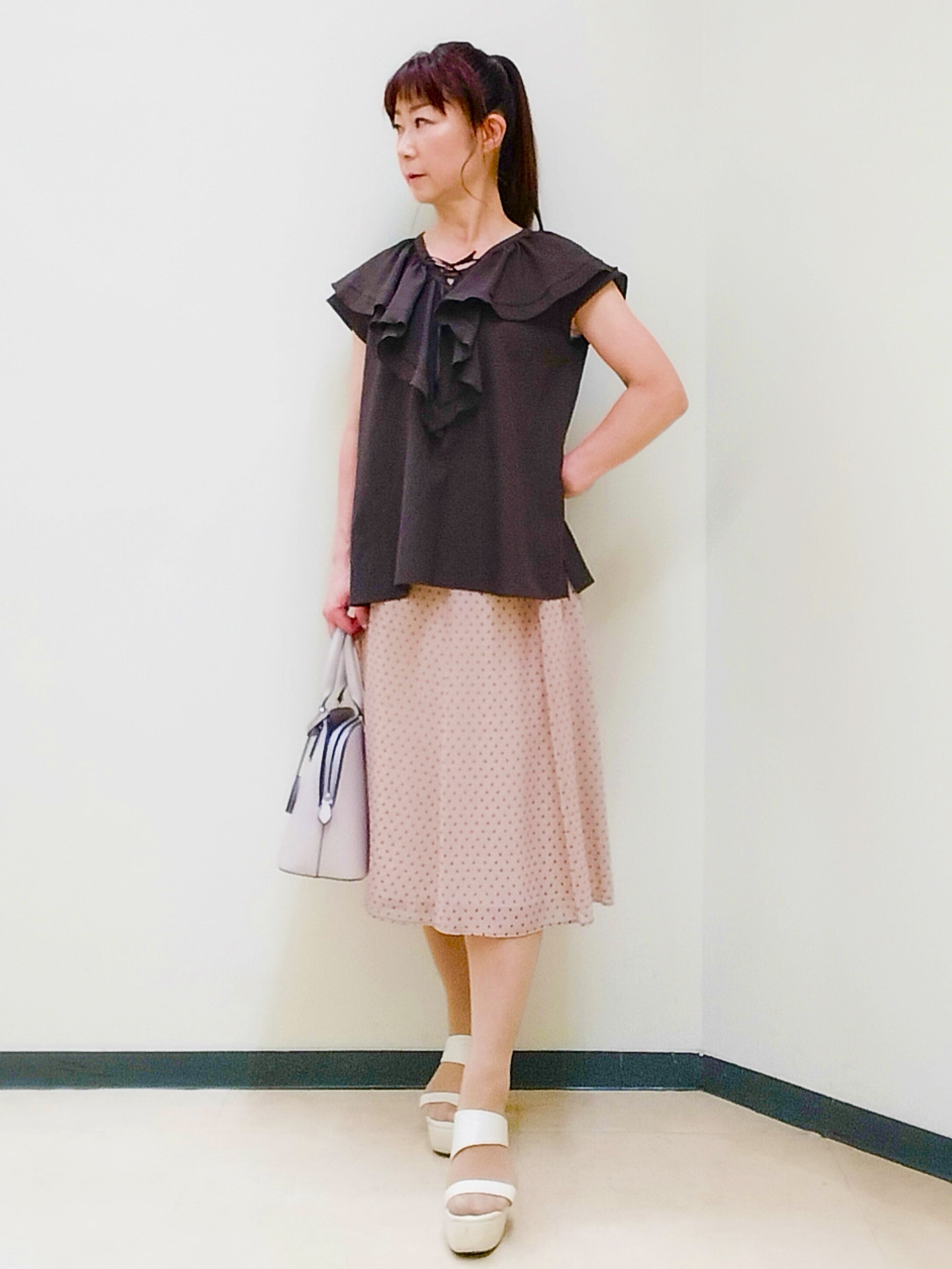 花さんの「Reflect｜【マシンウォッシャブル】フリルブラウス」を使ったコーディネート