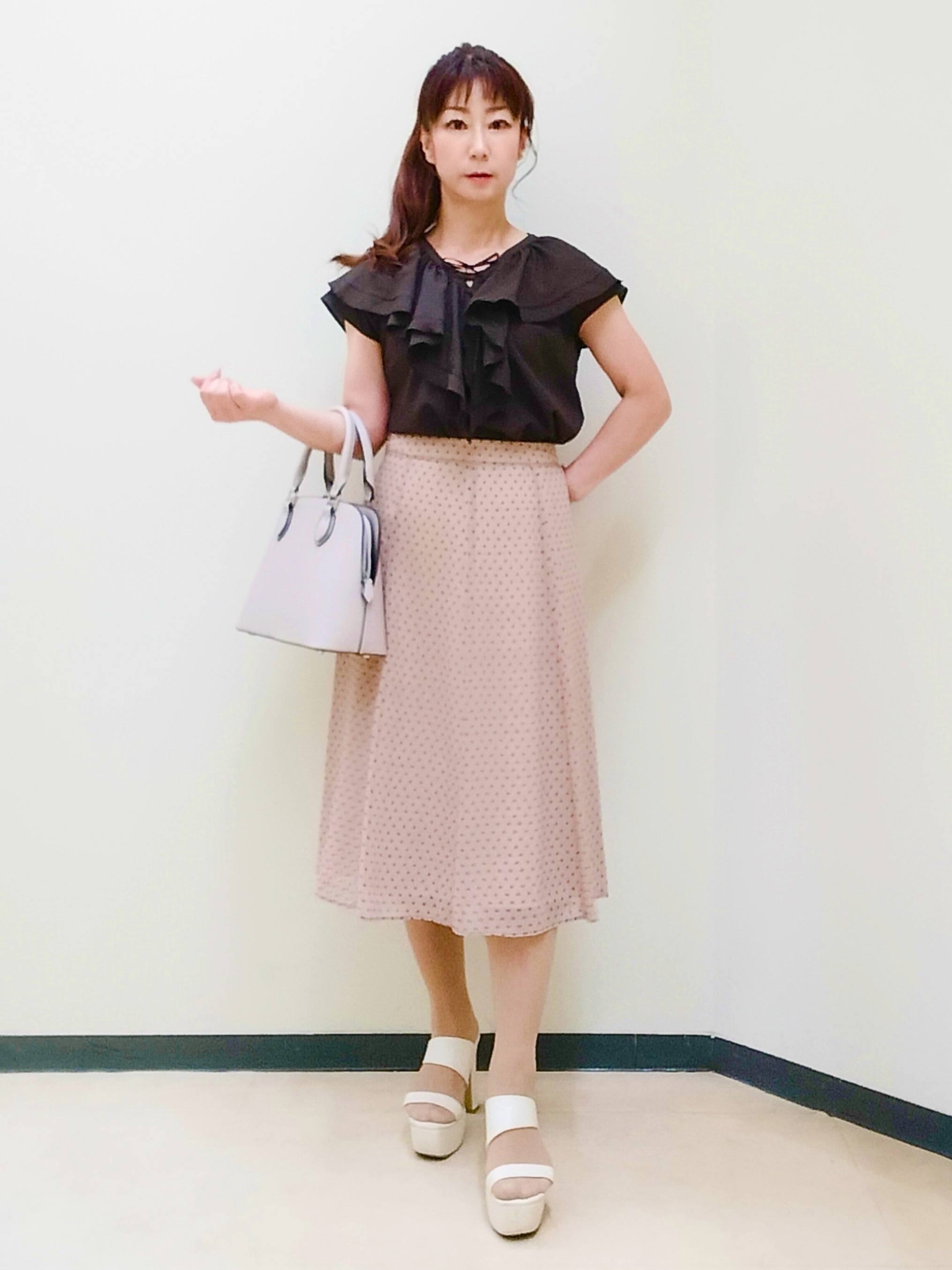 花さんの「Reflect｜【マシンウォッシャブル】フリルブラウス」を使ったコーディネート