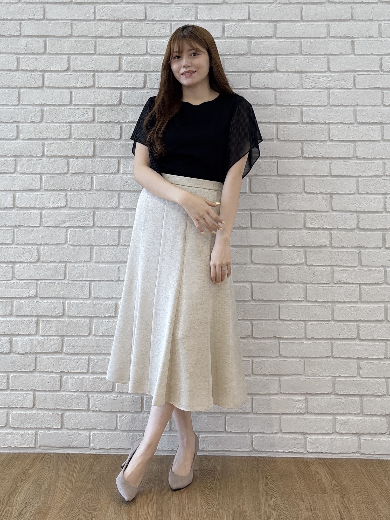 sayaさんの「COUP DE CHANCE｜【手洗い可／日本製】フレンチシアーカットソー」を使ったコーディネート