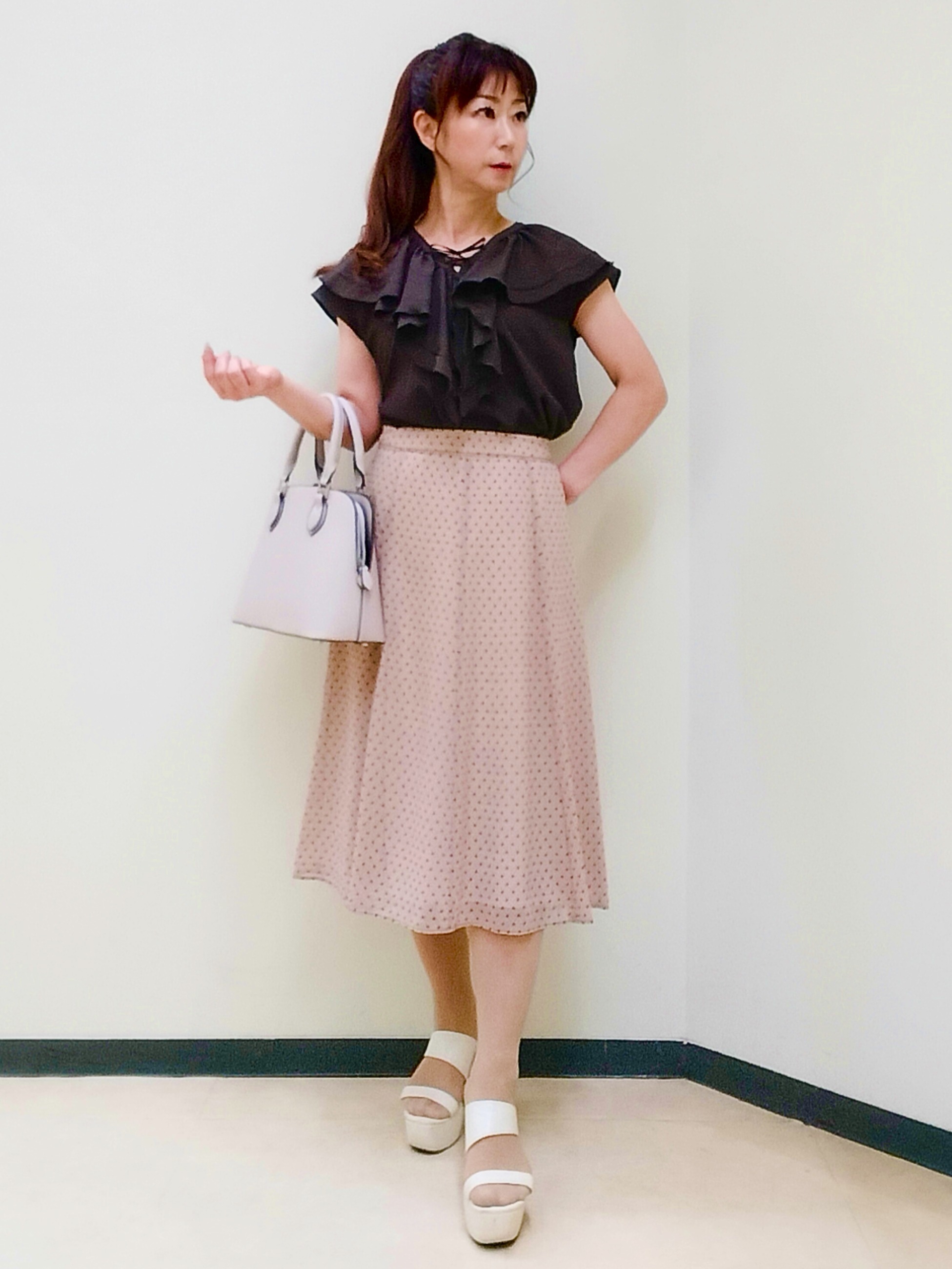 花さんの「Reflect｜【マシンウォッシャブル】フリルブラウス」を使ったコーディネート