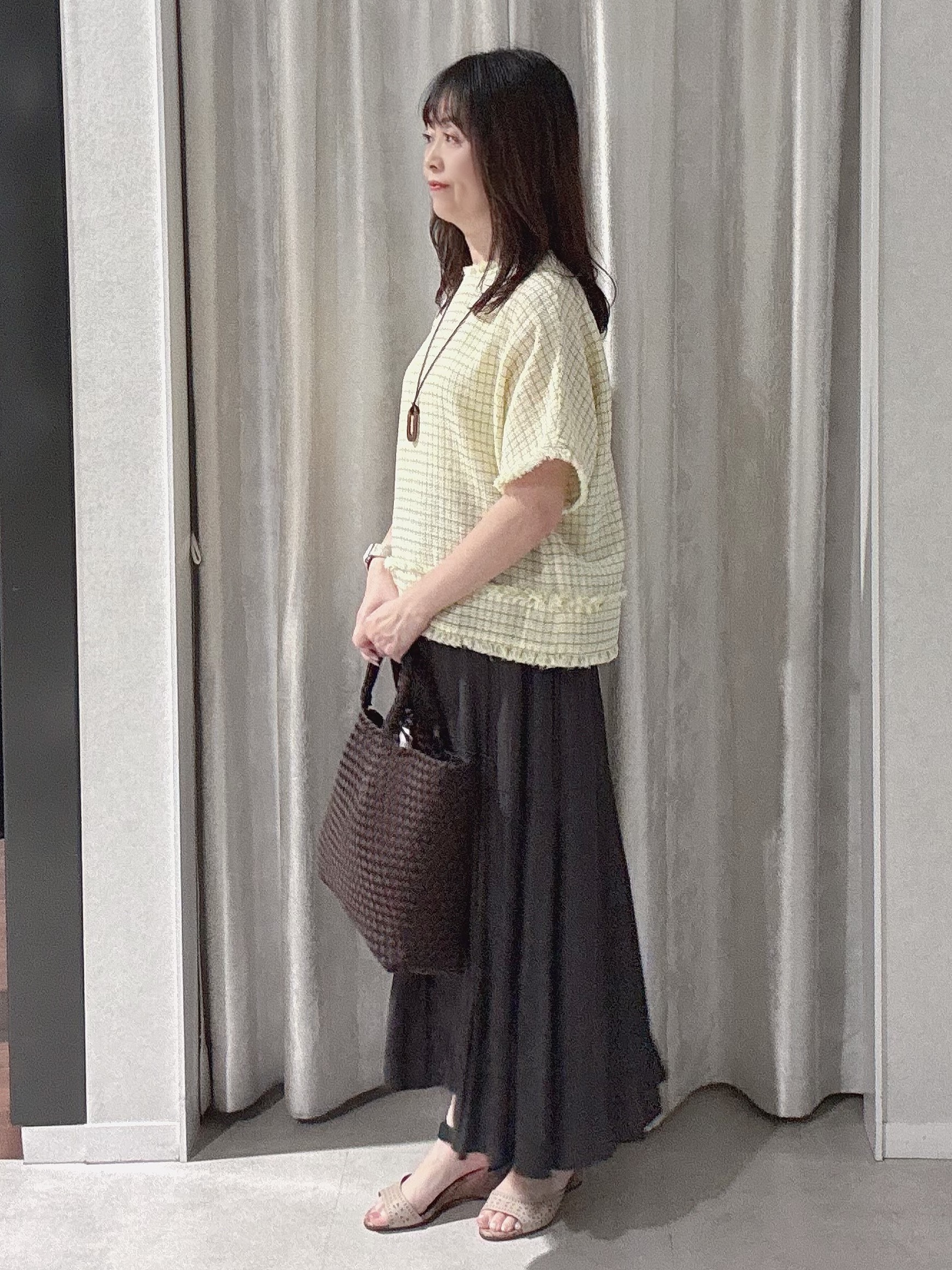 makiさんの「UNTITLED｜◆ファンシーツイードブラウス」を使ったコーディネート