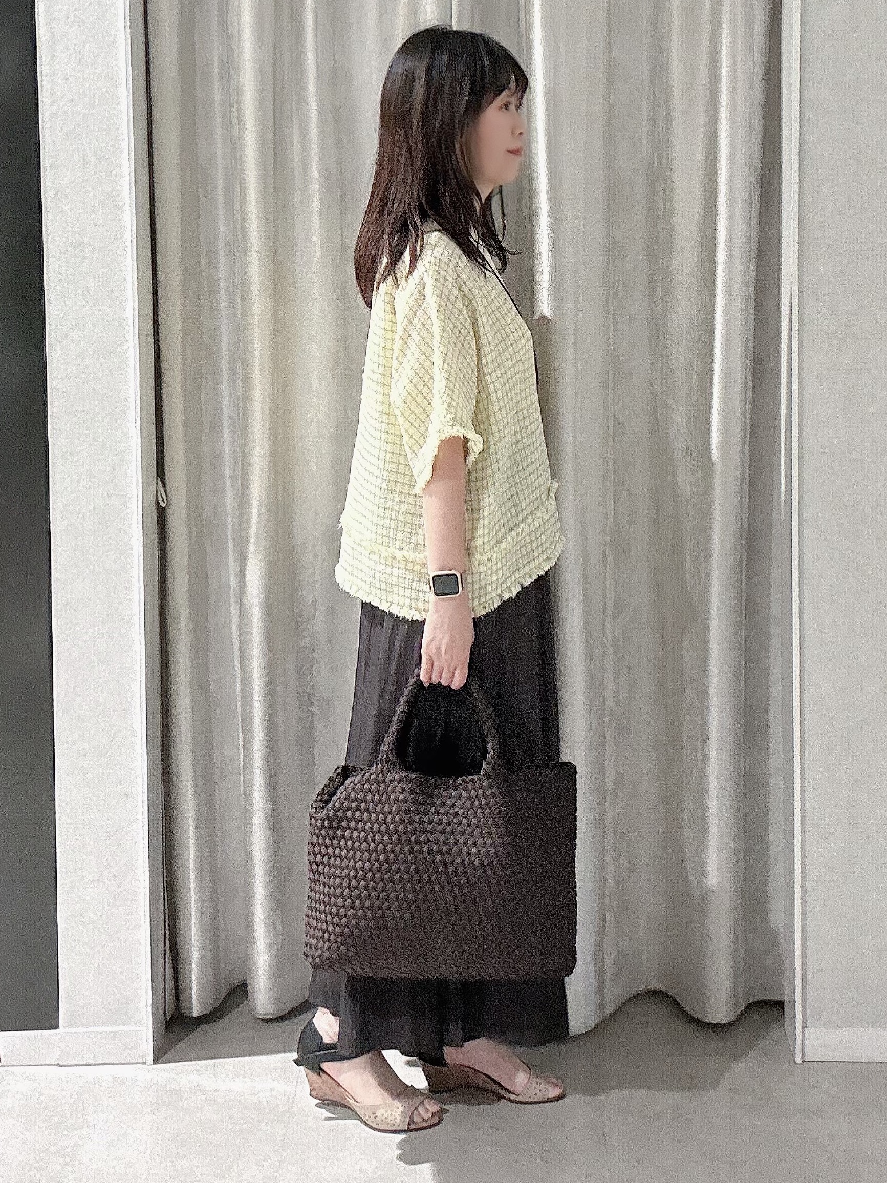 makiさんの「UNTITLED｜◆ファンシーツイードブラウス」を使ったコーディネート