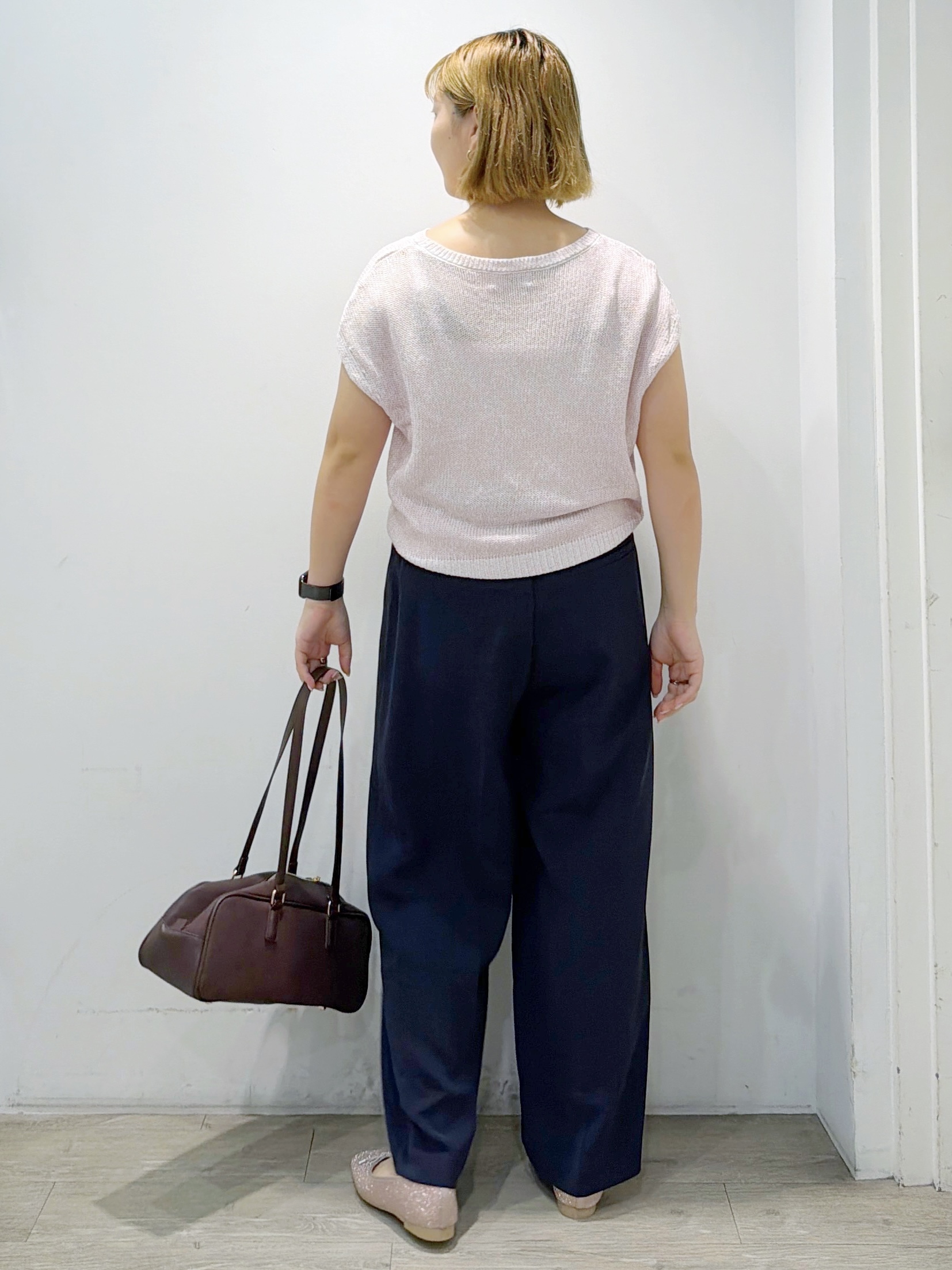 sumicaさんの「OPAQUE.CLIP｜ラメメッシュ フレンチスリーブニット【洗濯機OK】」を使ったコーディネート