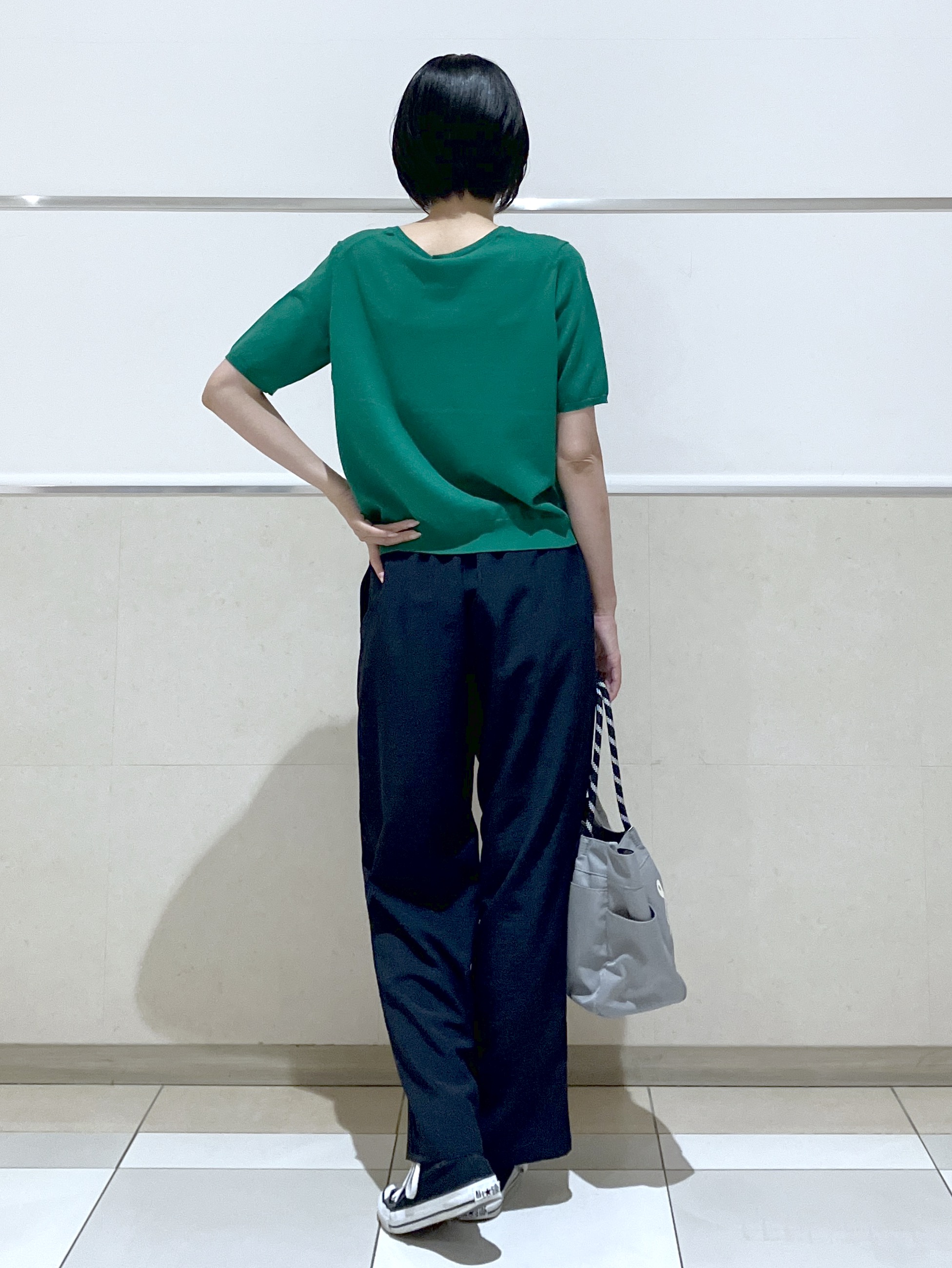 eriko さんの「Dessin｜【9色展開/接触冷感/UVカット】ドライタッチサマーニットT」を使ったコーディネート