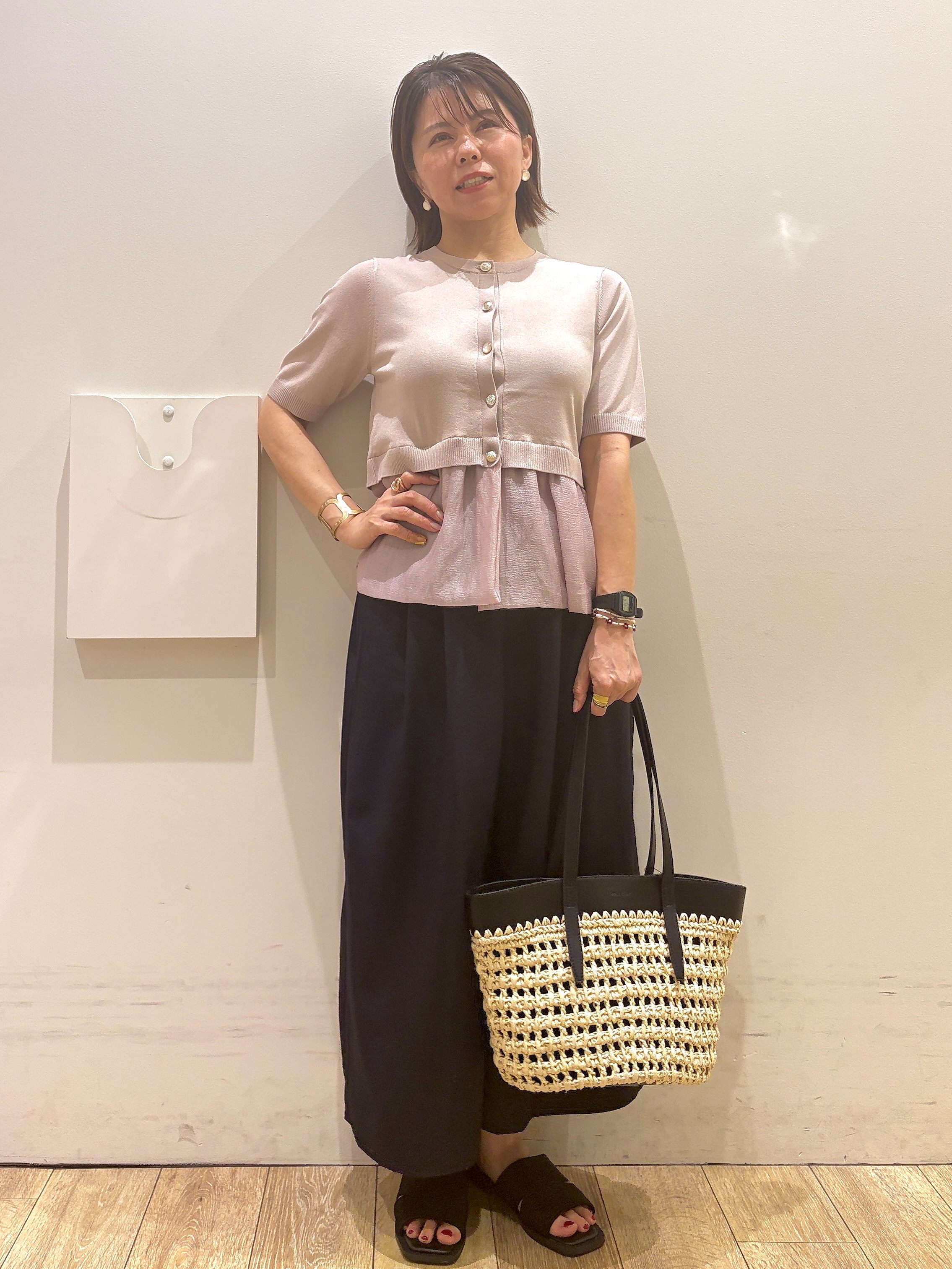 YUKOさんの「index｜ラメコードラフサンダル」を使ったコーディネート
