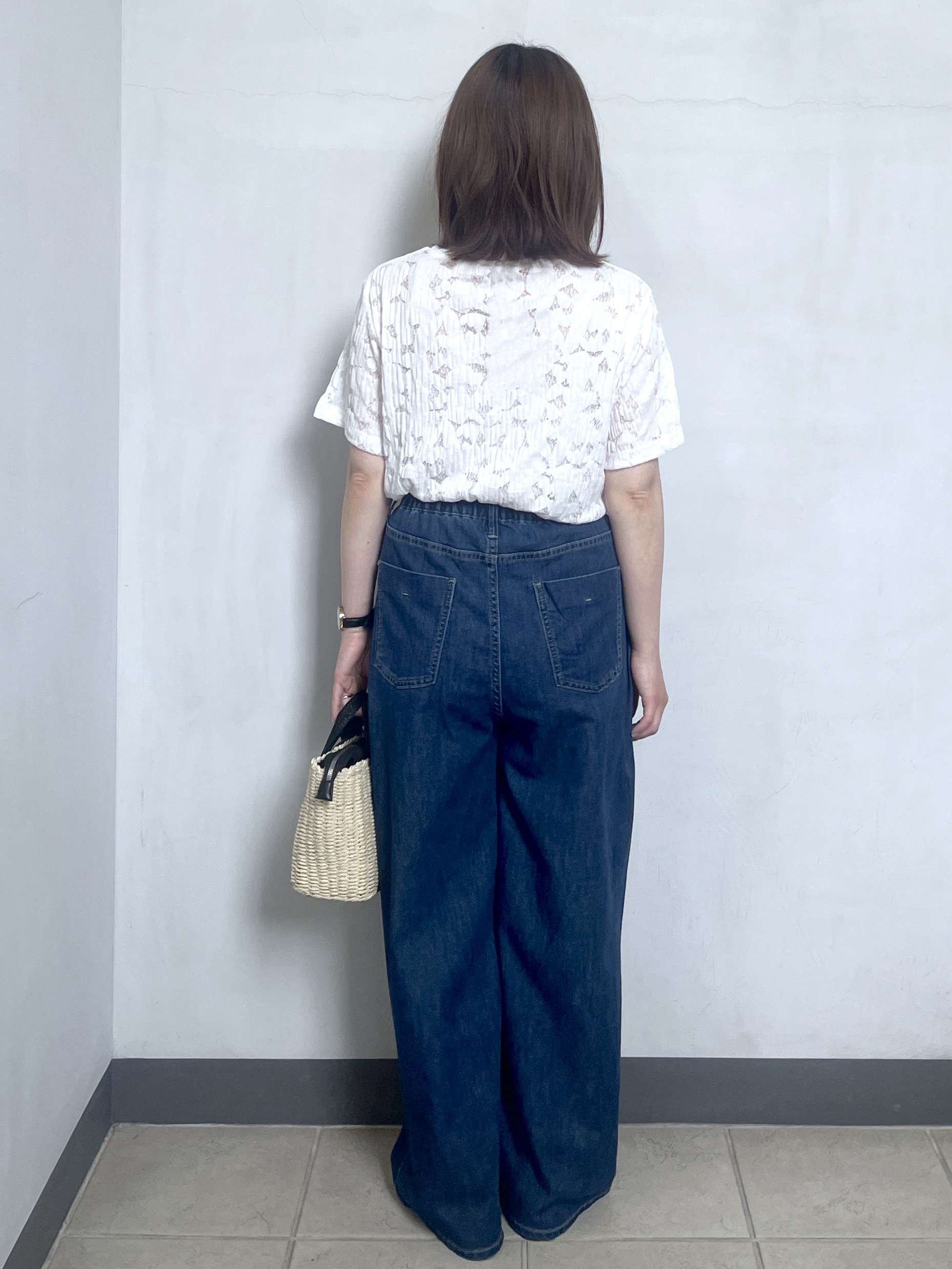 mikiさんの「OPAQUE.CLIP｜レースジャカードカットソー【洗濯機OK】」を使ったコーディネート