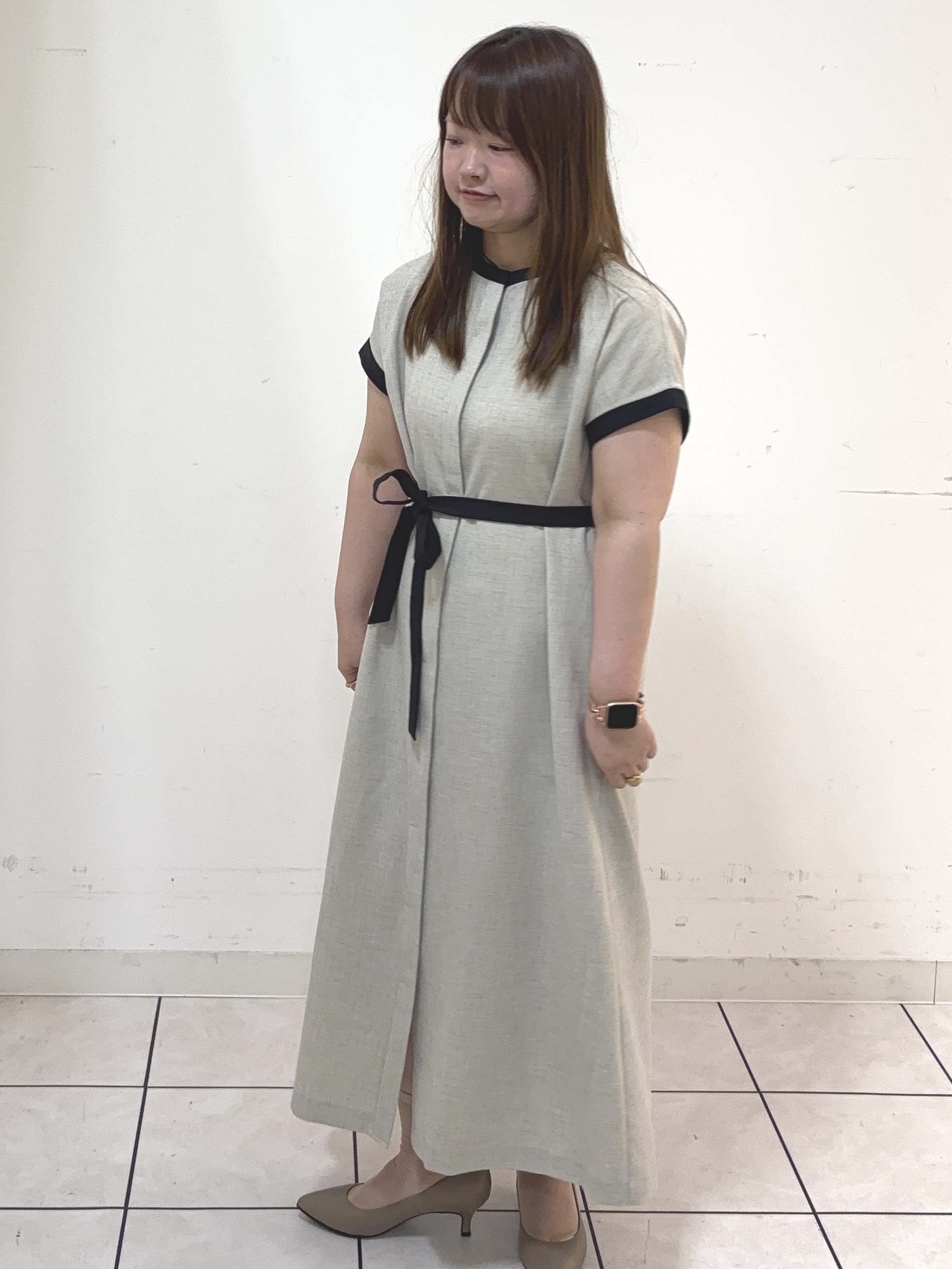 タマさんの「UNTITLED｜【接触冷感/UVカット/イージーケア】配色ラインワンピース」を使ったコーディネート