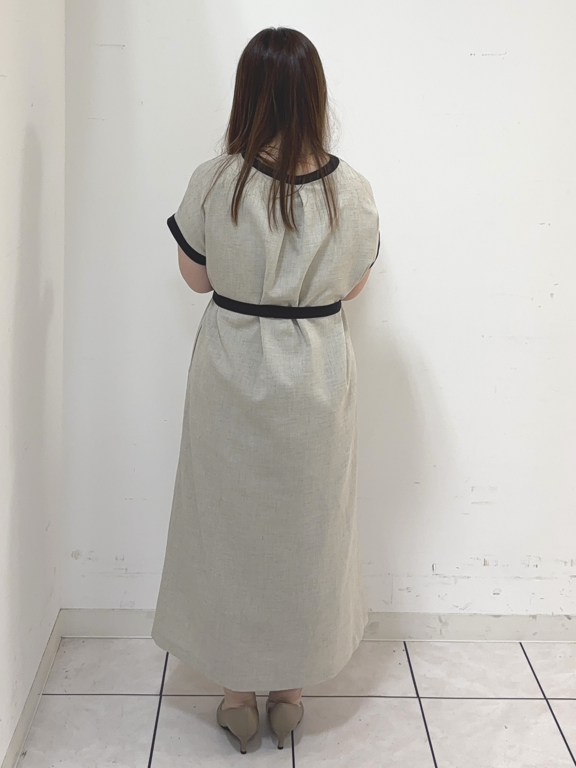 タマさんの「UNTITLED｜【接触冷感/UVカット/イージーケア】配色ラインワンピース」を使ったコーディネート