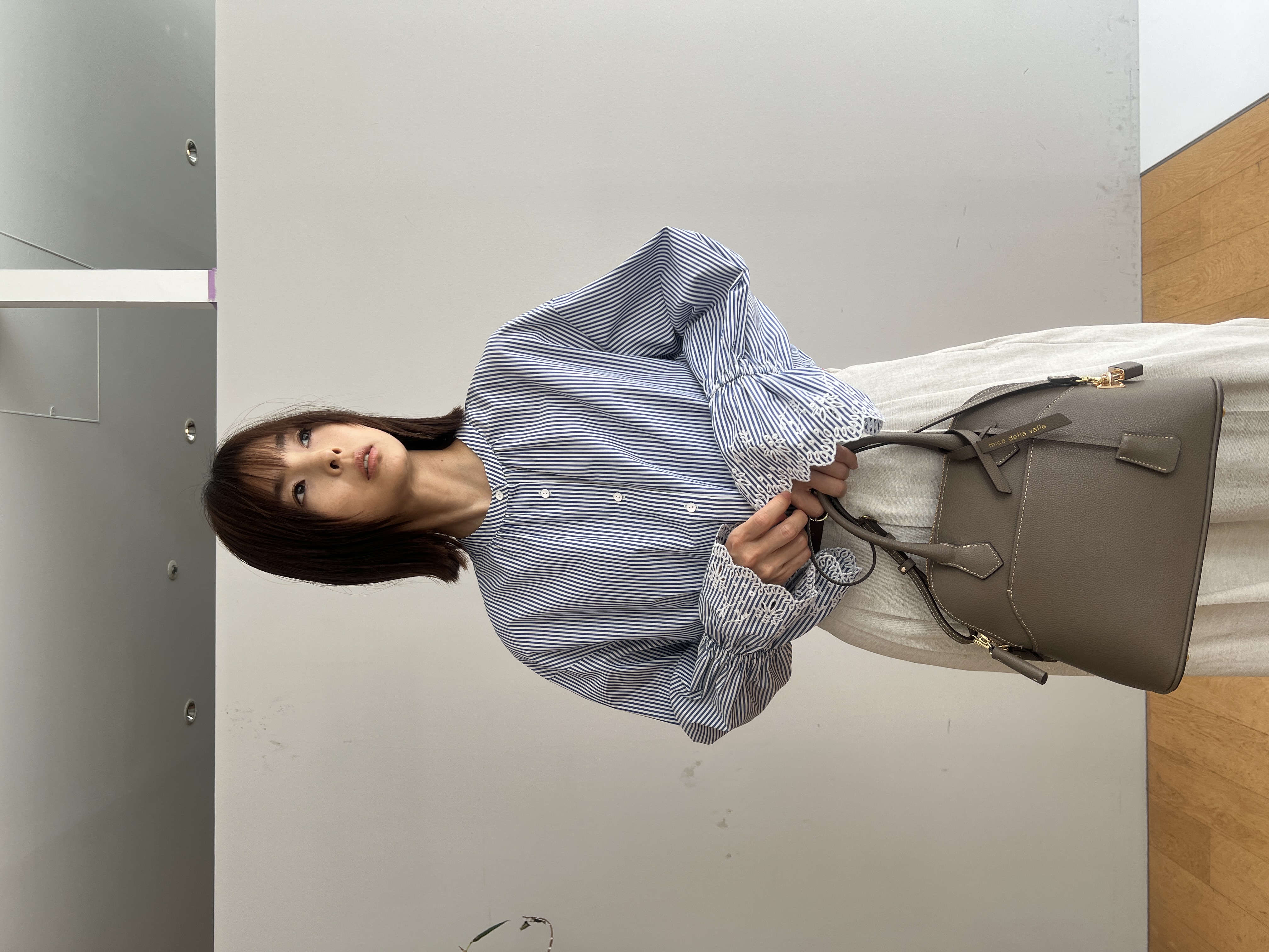 misaさんの「DRESSTERIOR｜◆【セットアップ可/ウォッシャブル】リネンブレンドワイドパンツ」を使ったコーディネート