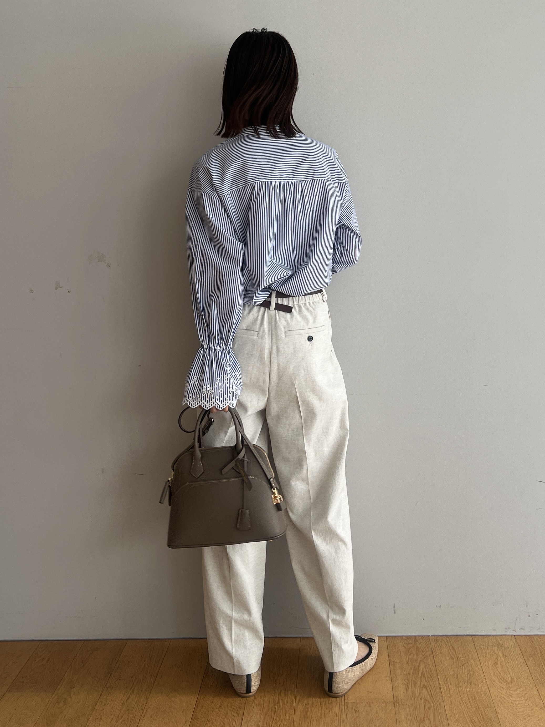 misaさんの「DRESSTERIOR｜◆【セットアップ可/ウォッシャブル】リネンブレンドワイドパンツ」を使ったコーディネート