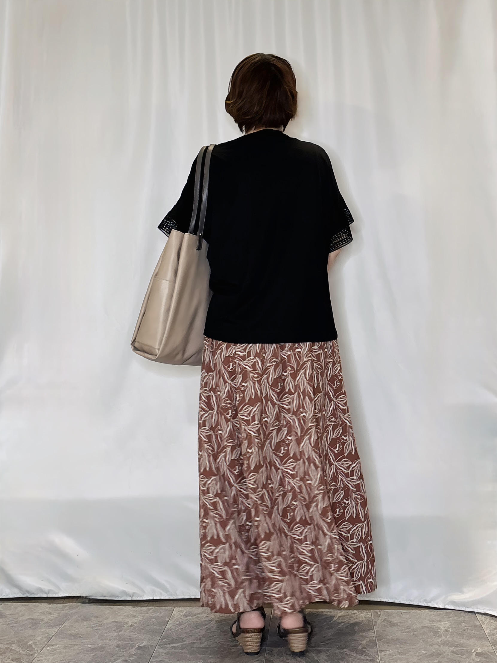 たみさんの「SHOO･LA･RUE｜【UV/洗濯機可/体型カバー】ヒップ周りが隠せる お袖レースTシャツ」を使ったコーディネート