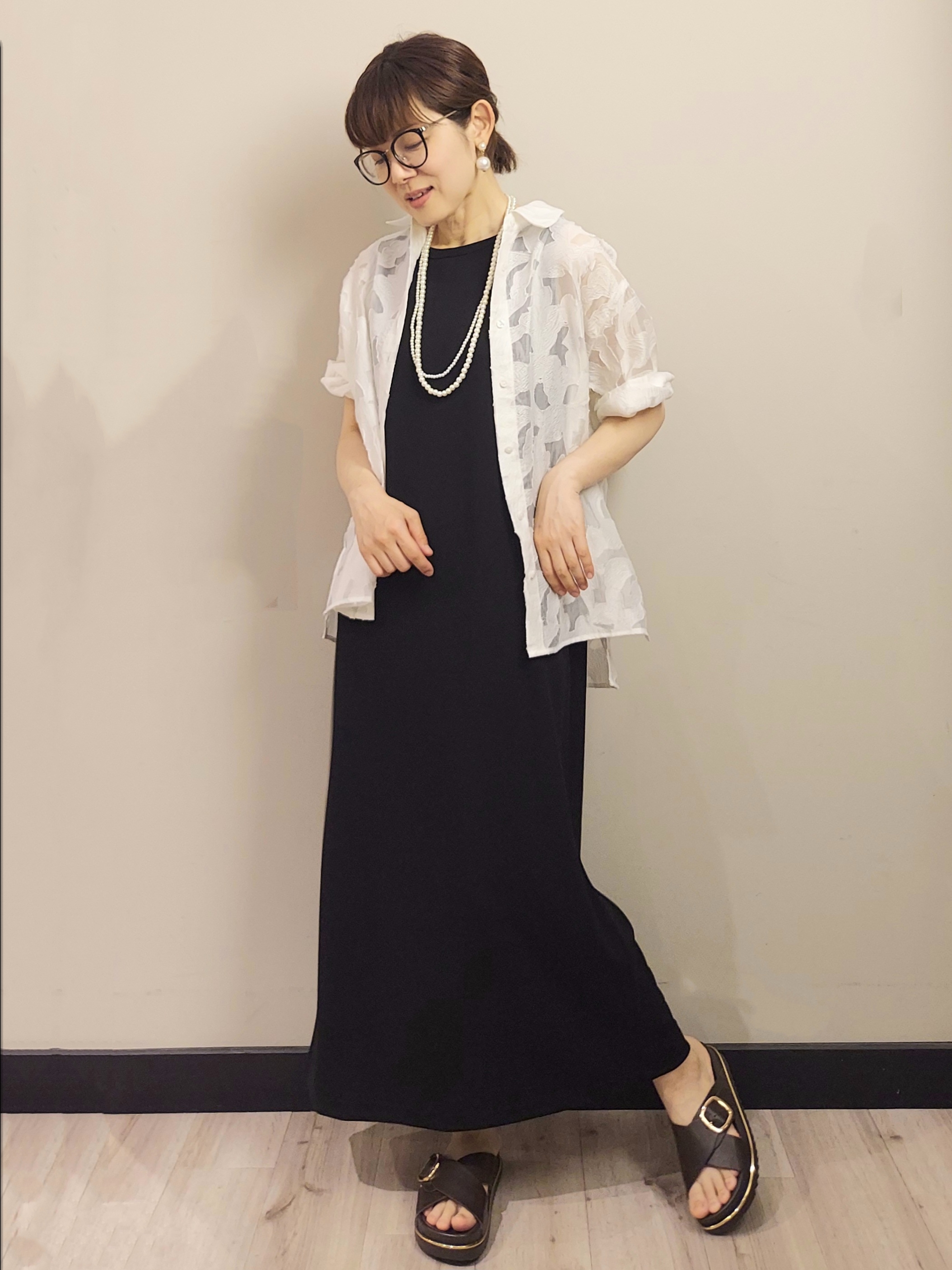 MAKIさんの「index｜シアージャカードシャツ【洗濯機OK】」を使ったコーディネート