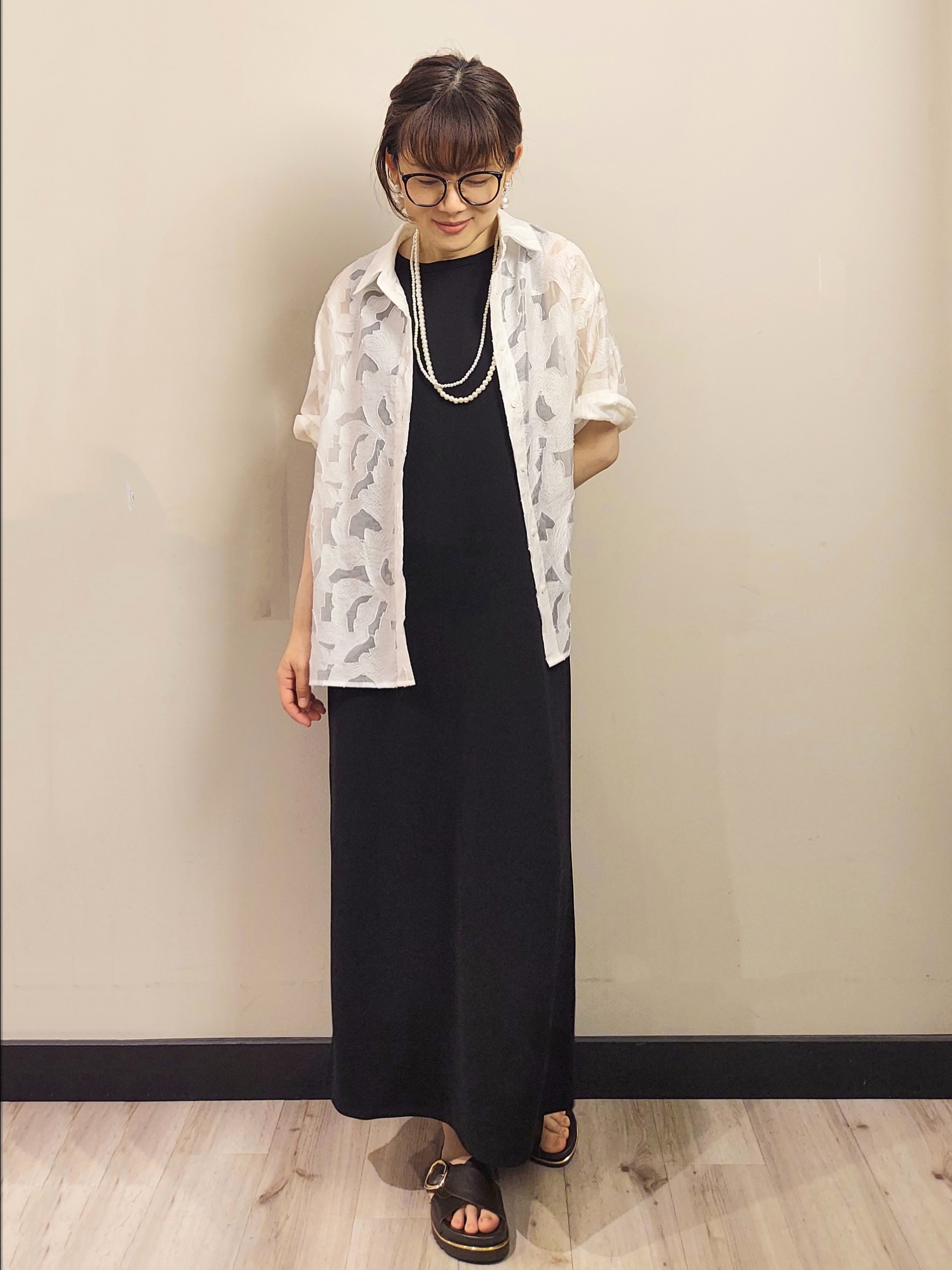 MAKIさんの「index｜シアージャカードシャツ【洗濯機OK】」を使ったコーディネート