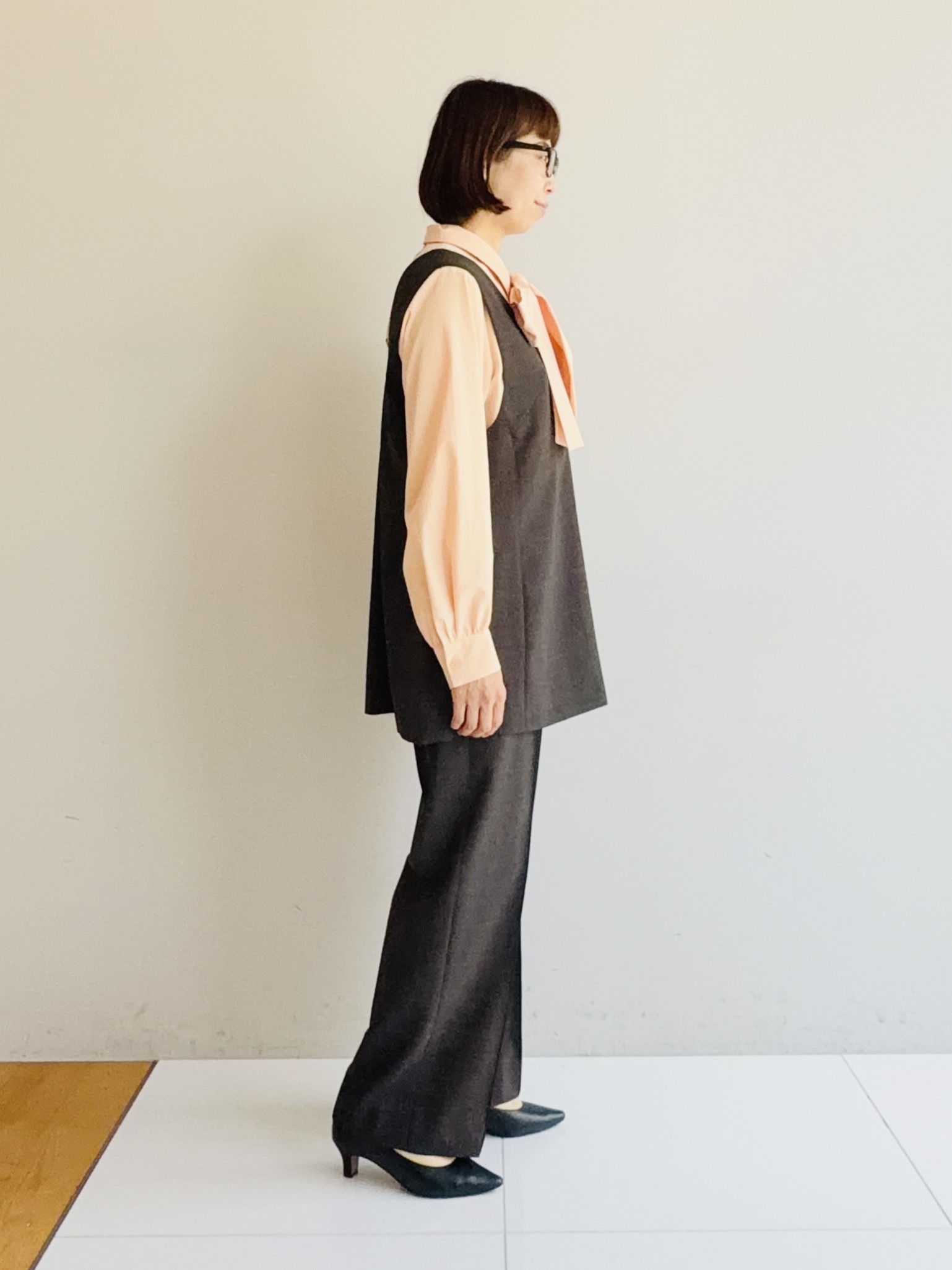 murayamaさんの「INDIVI｜【ストレッチ◎】取外し可ボウタイシャツ」を使ったコーディネート