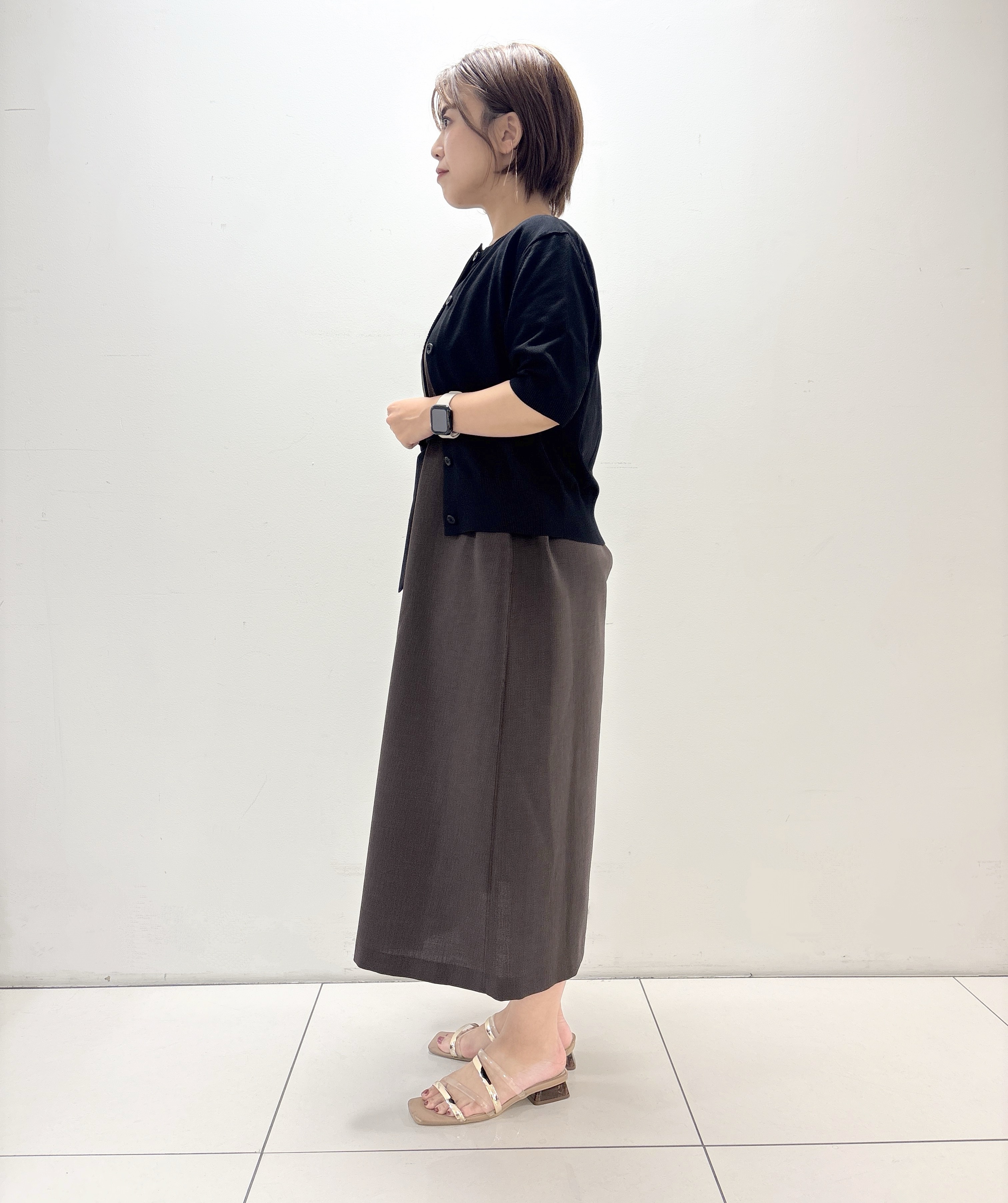 ayumiさんの「UNTITLED｜【接触冷感/UVカット/イージーケア】配色ラインワンピース」を使ったコーディネート