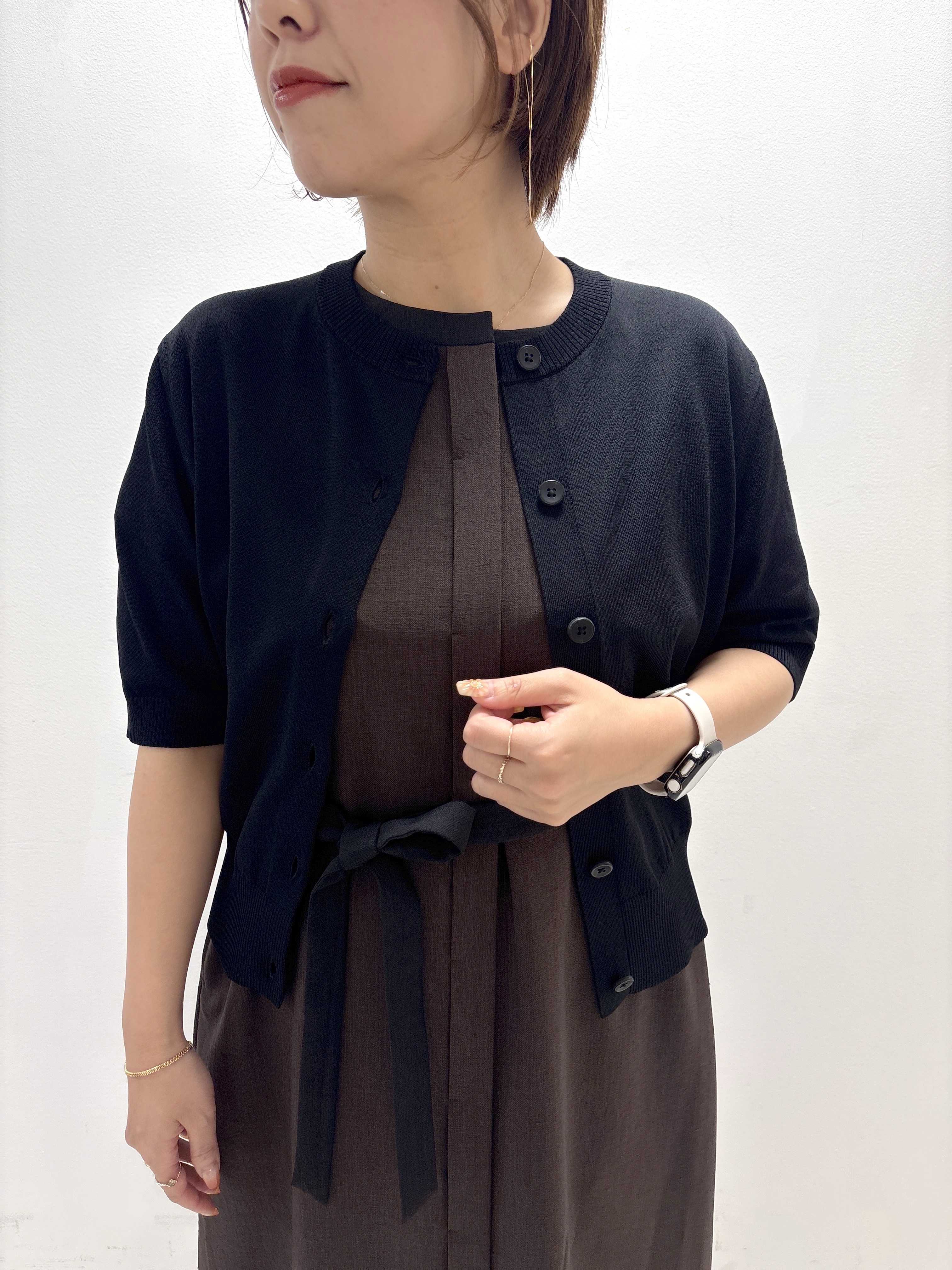 ayumiさんの「UNTITLED｜【接触冷感/UVカット/イージーケア】配色ラインワンピース」を使ったコーディネート