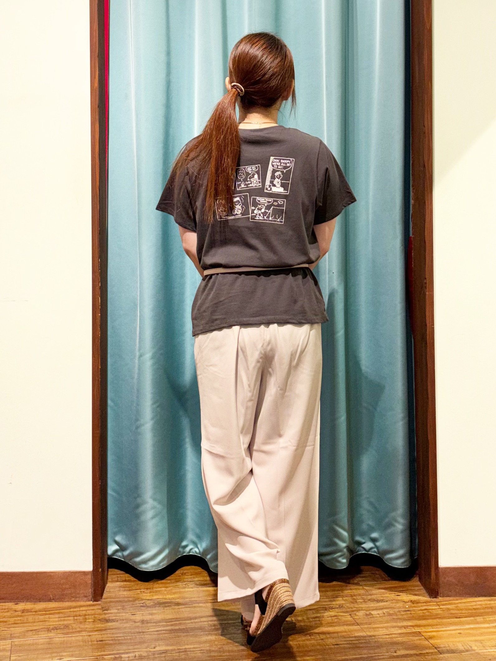 tukiさんの「SHOO･LA･RUE｜【PEANUTS】ひんやりプリントTシャツ」を使ったコーディネート