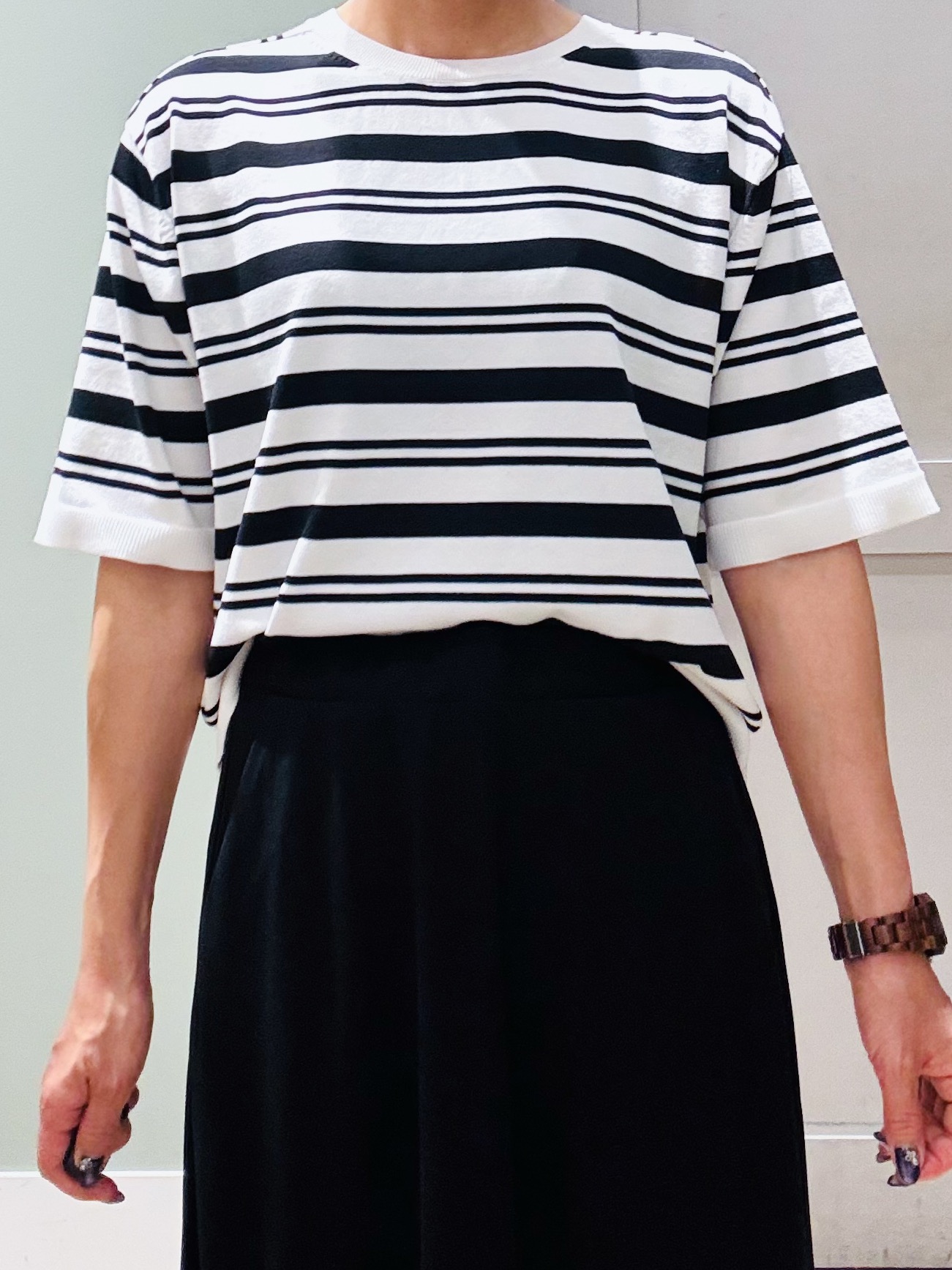 Komi☆さんの「grove｜【UVカット・洗濯機◎】Tシャツ感覚で着られるコットン混ニット」を使ったコーディネート