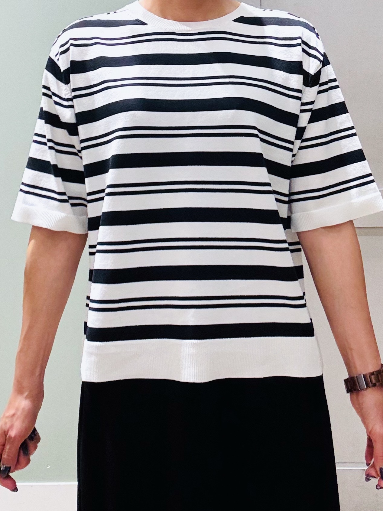 Komi☆さんの「grove｜【UVカット・洗濯機◎】Tシャツ感覚で着られるコットン混ニット」を使ったコーディネート
