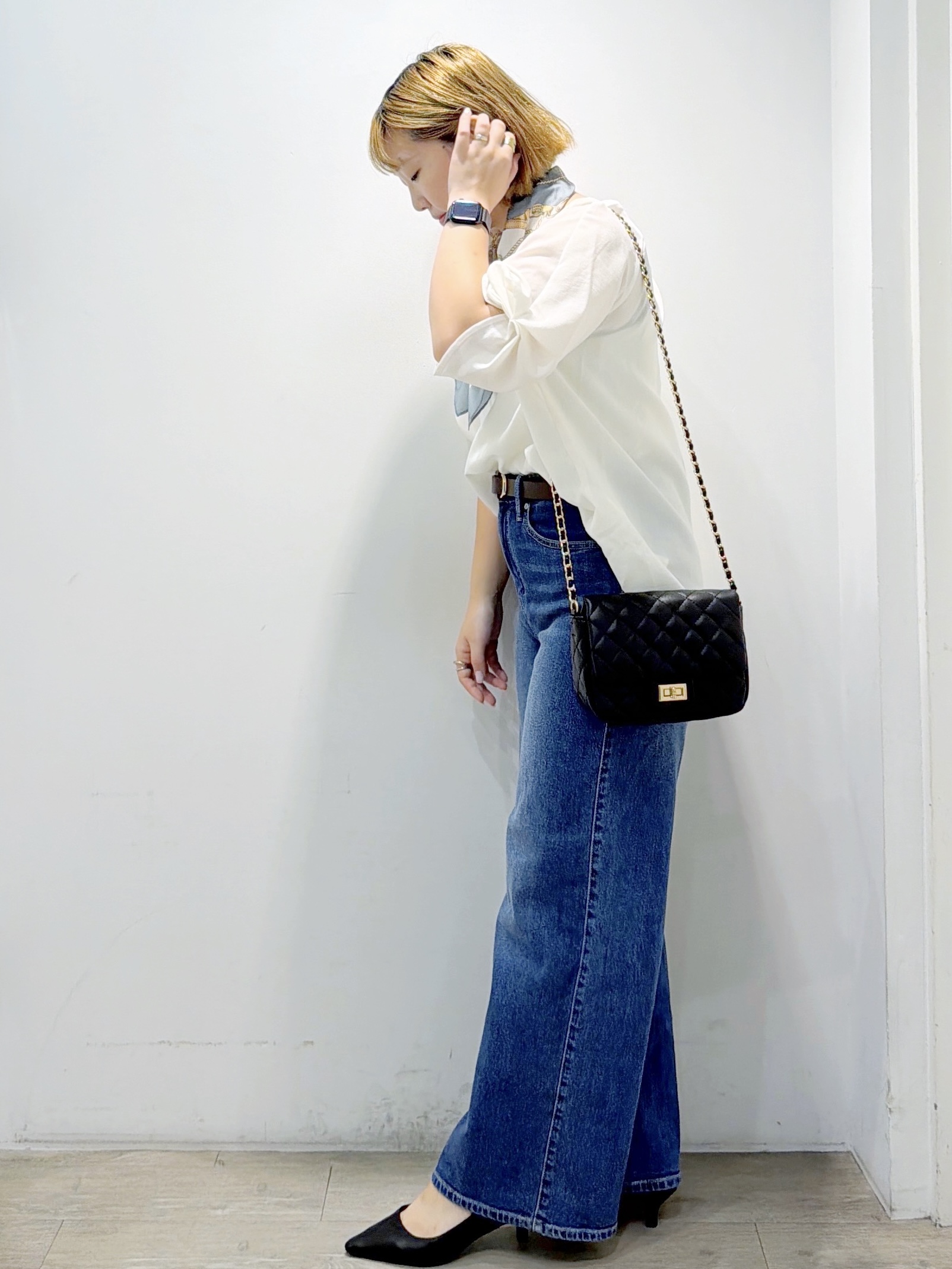 sumicaさんの「OPAQUE.CLIP｜ストレッチバギーデニム【洗濯機洗い可】《SS～LL》」を使ったコーディネート